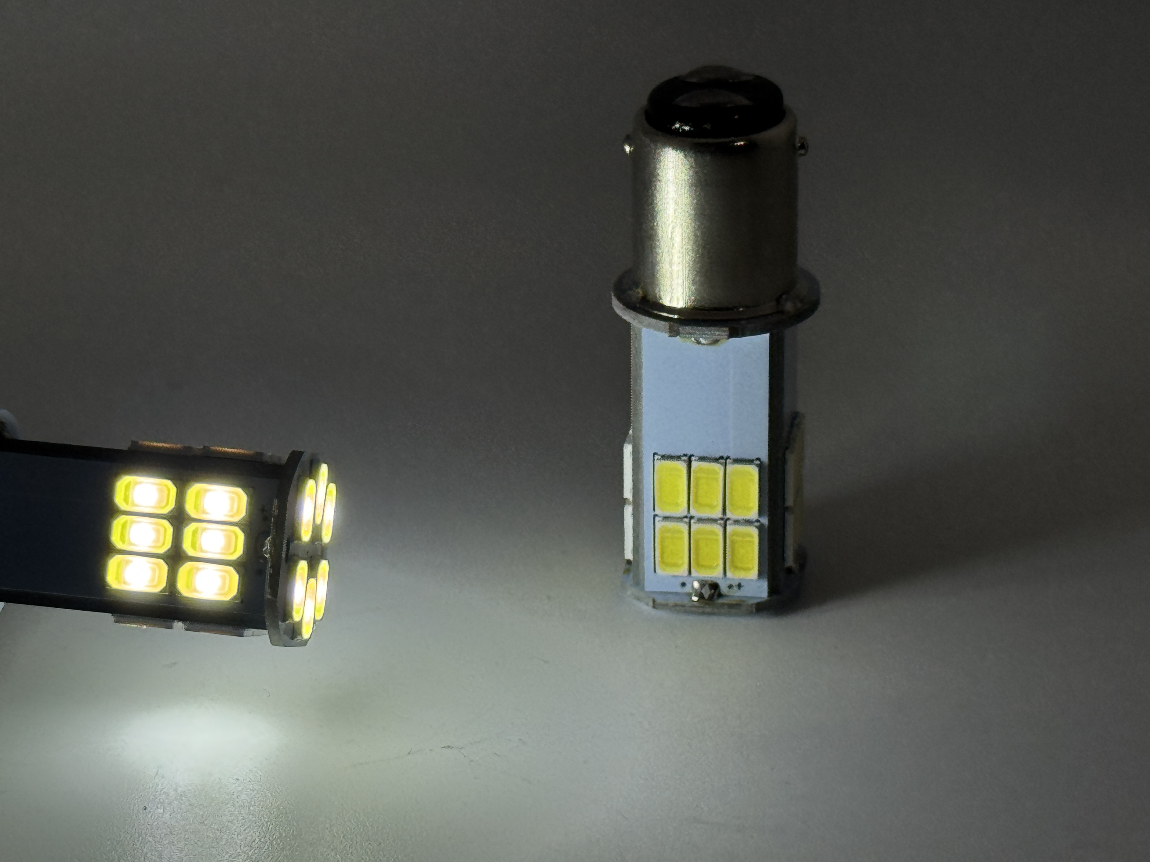 Rebaydo 2pcs LED Headlight 12 Volt BA15D Base 30 SMD Dual Filament