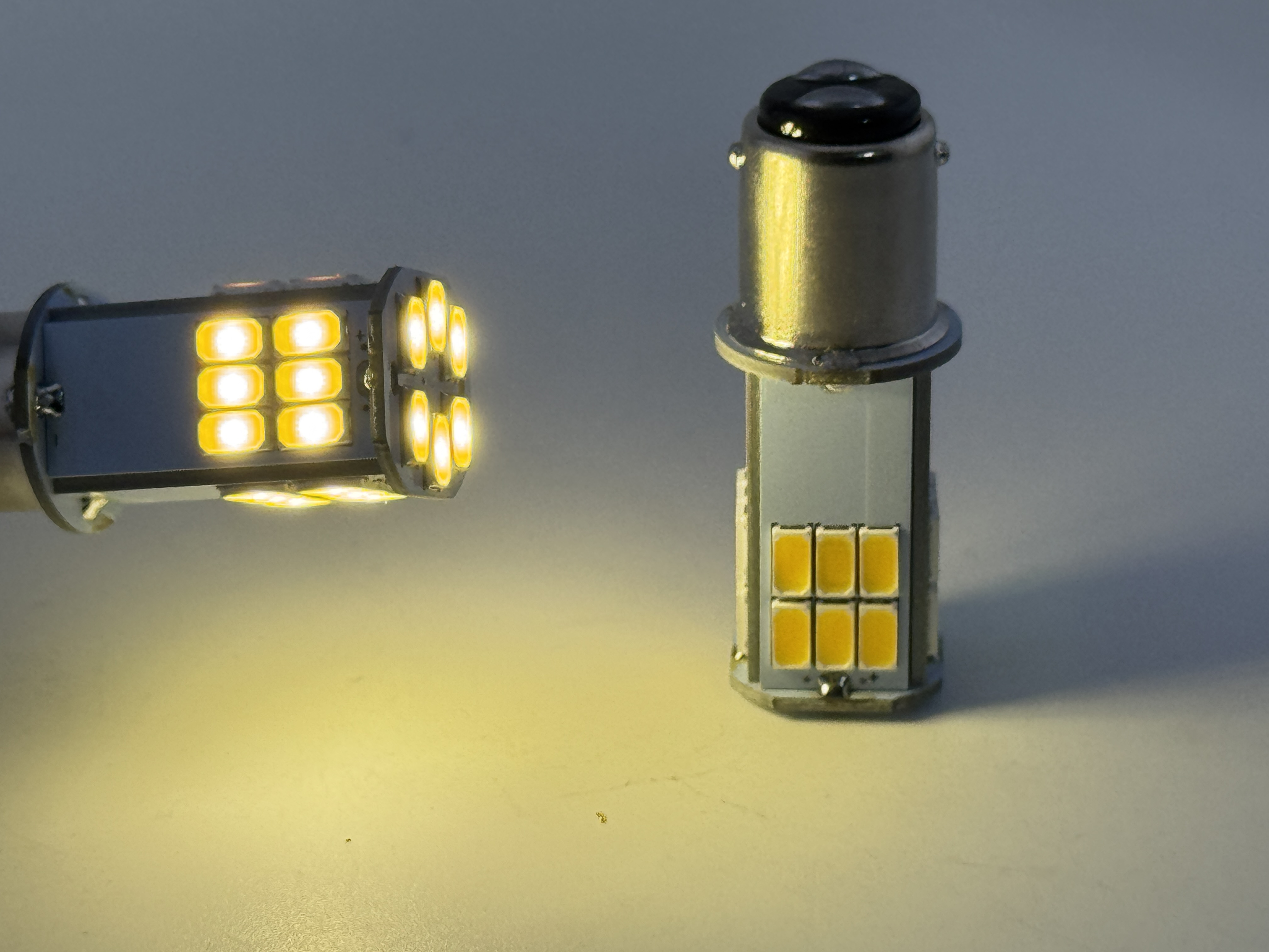 Rebaydo 2pcs LED Headlight 12 Volt BA15D Base 30 SMD Dual Filament