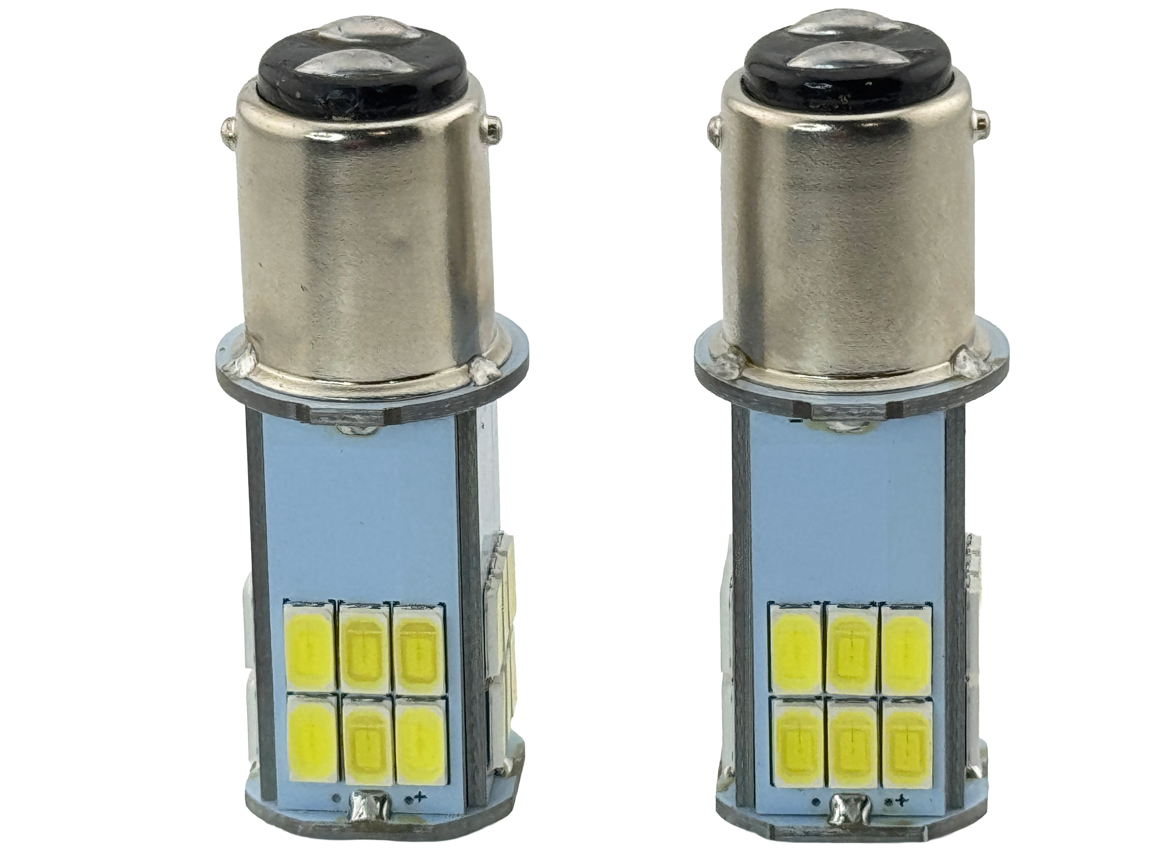 Rebaydo 2pcs LED Headlight 12 Volt BA15D Base 30 SMD Dual Filament