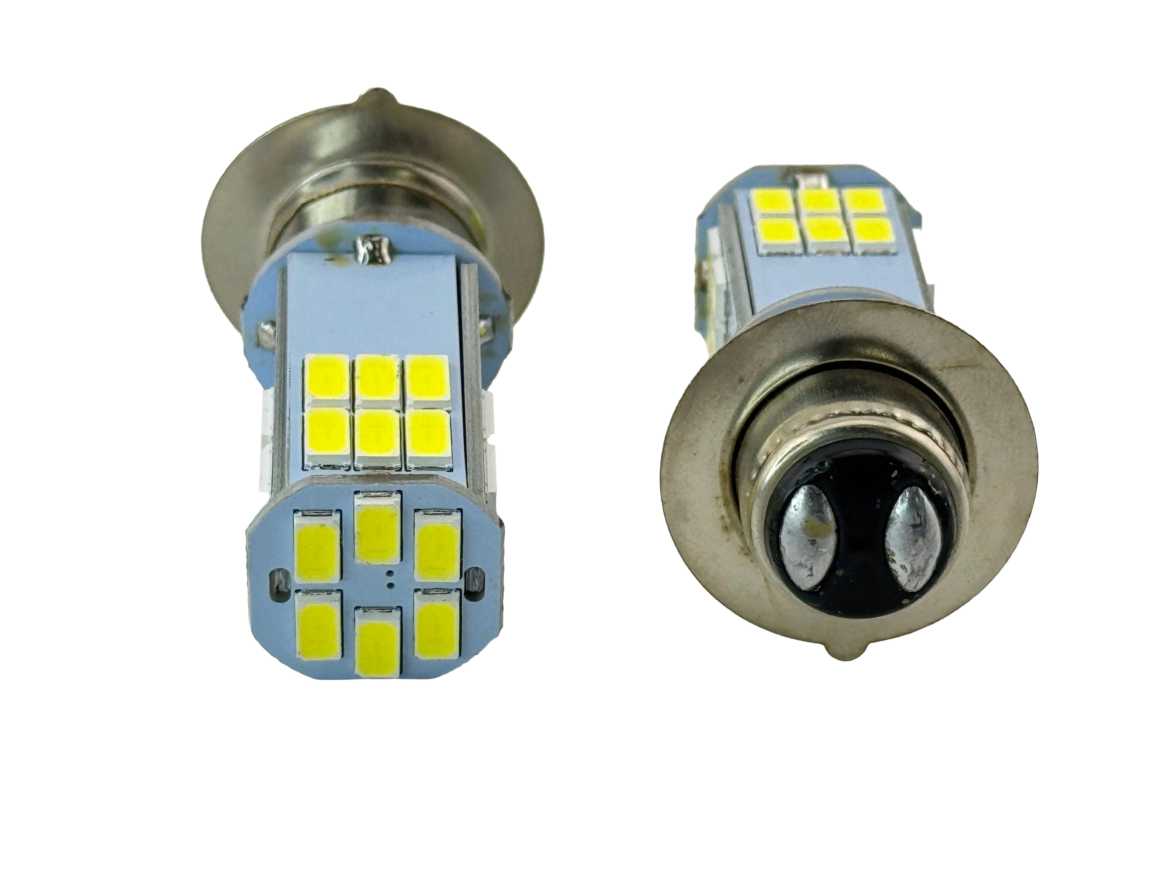 Rebaydo 2pcs LED Headlight P15D-25-1 Base 6 Volt 30 SMD Dual Beam