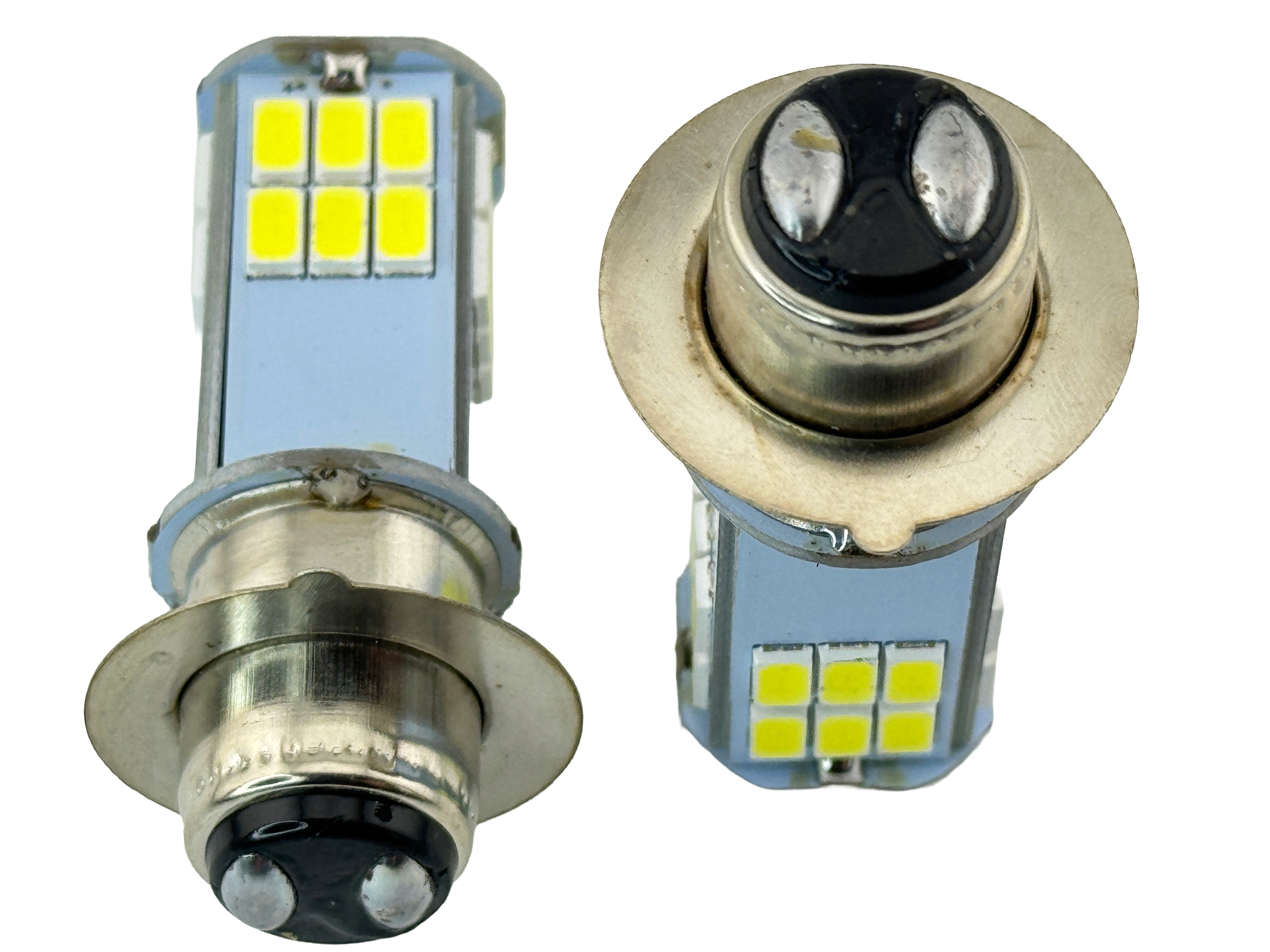 Rebaydo 2pcs LED Headlight P15D-25-1 Base 6 Volt 30 SMD Dual Beam