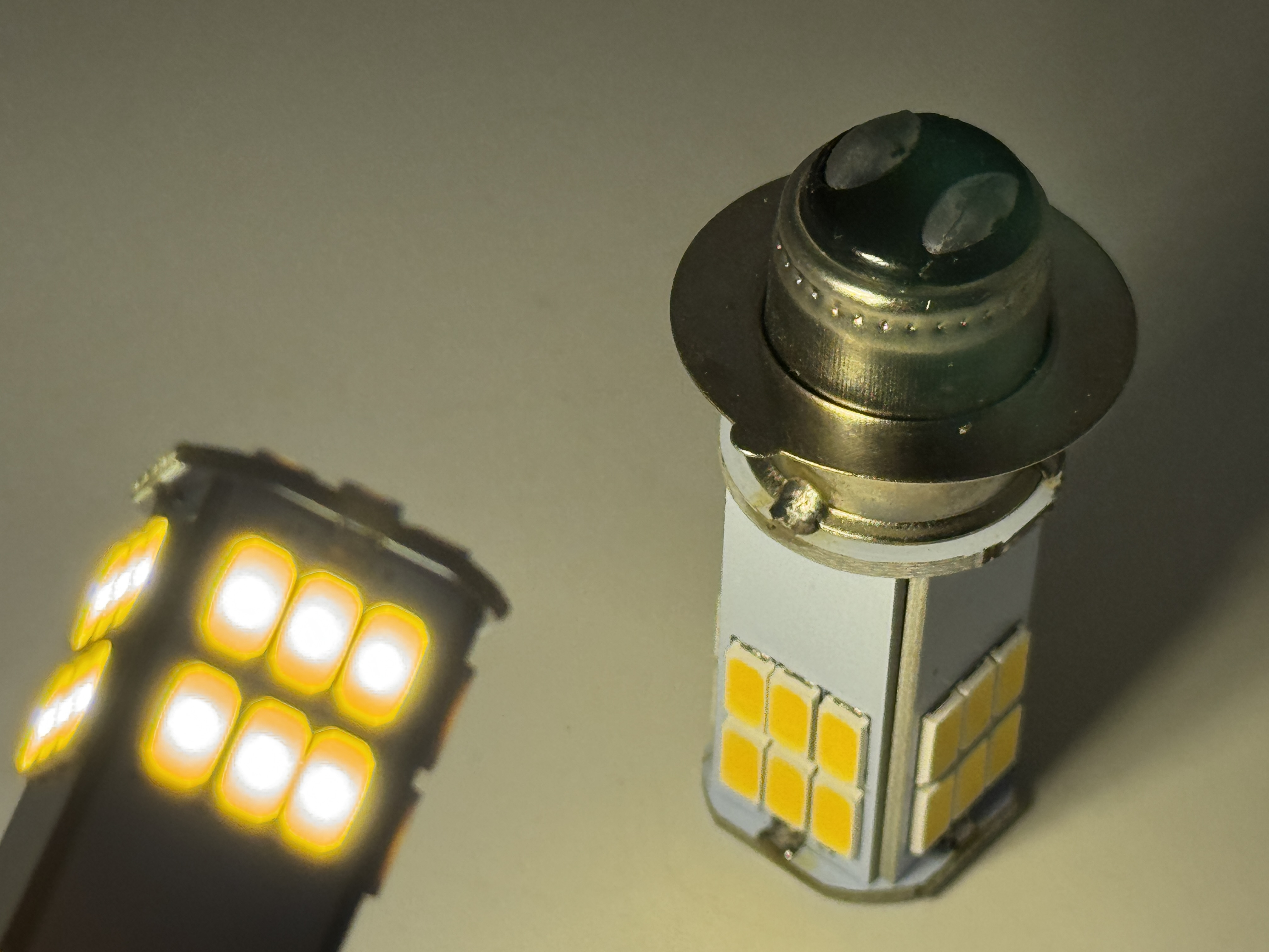 Rebaydo 2pcs LED Headlight P15D-25-1 Base 6 Volt 30 SMD Dual Beam