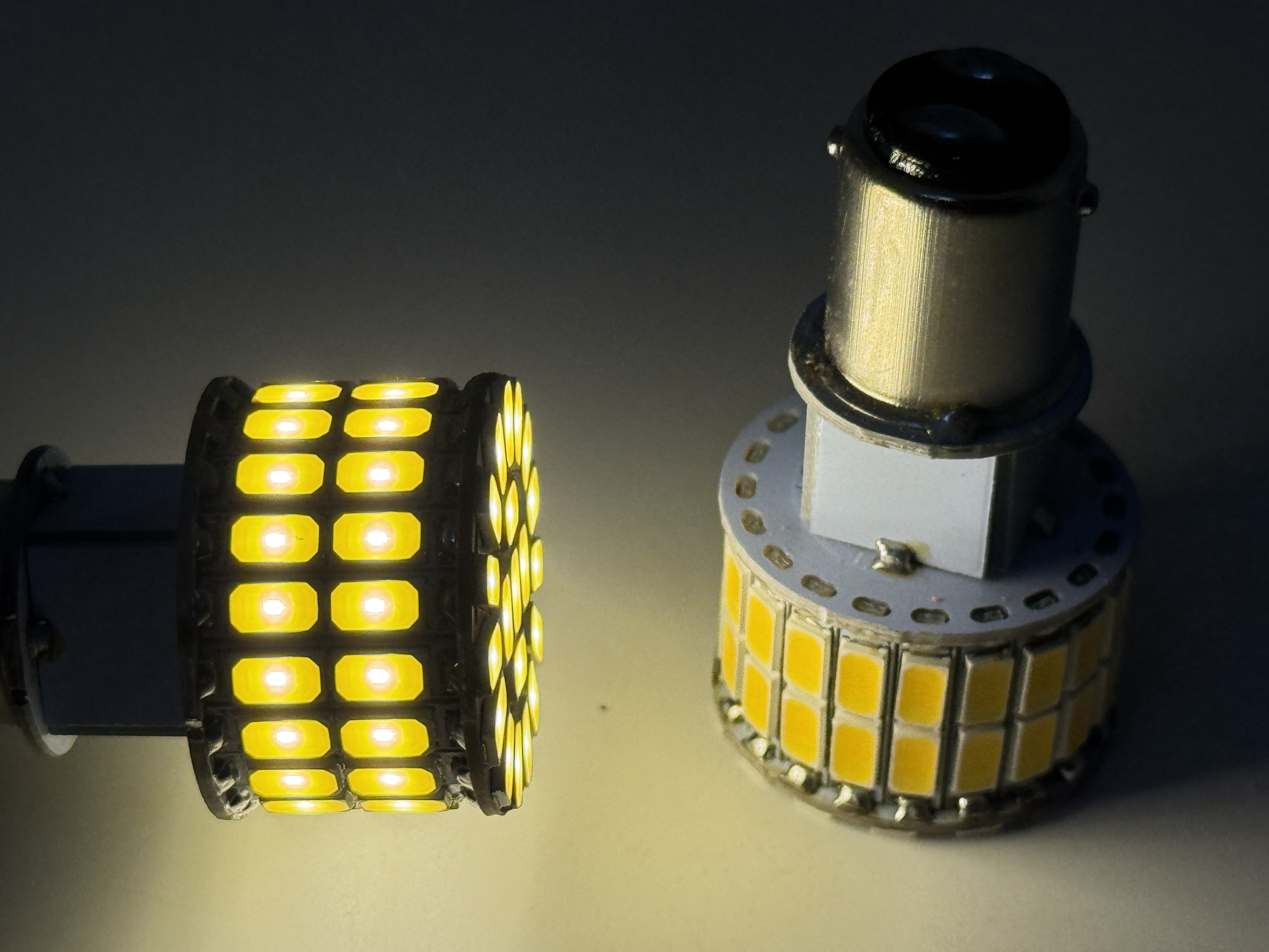 Rebaydo 2pcs LED Headlight 12 Volt BA15D Base 60 SMD Dual Filament Hi/Low