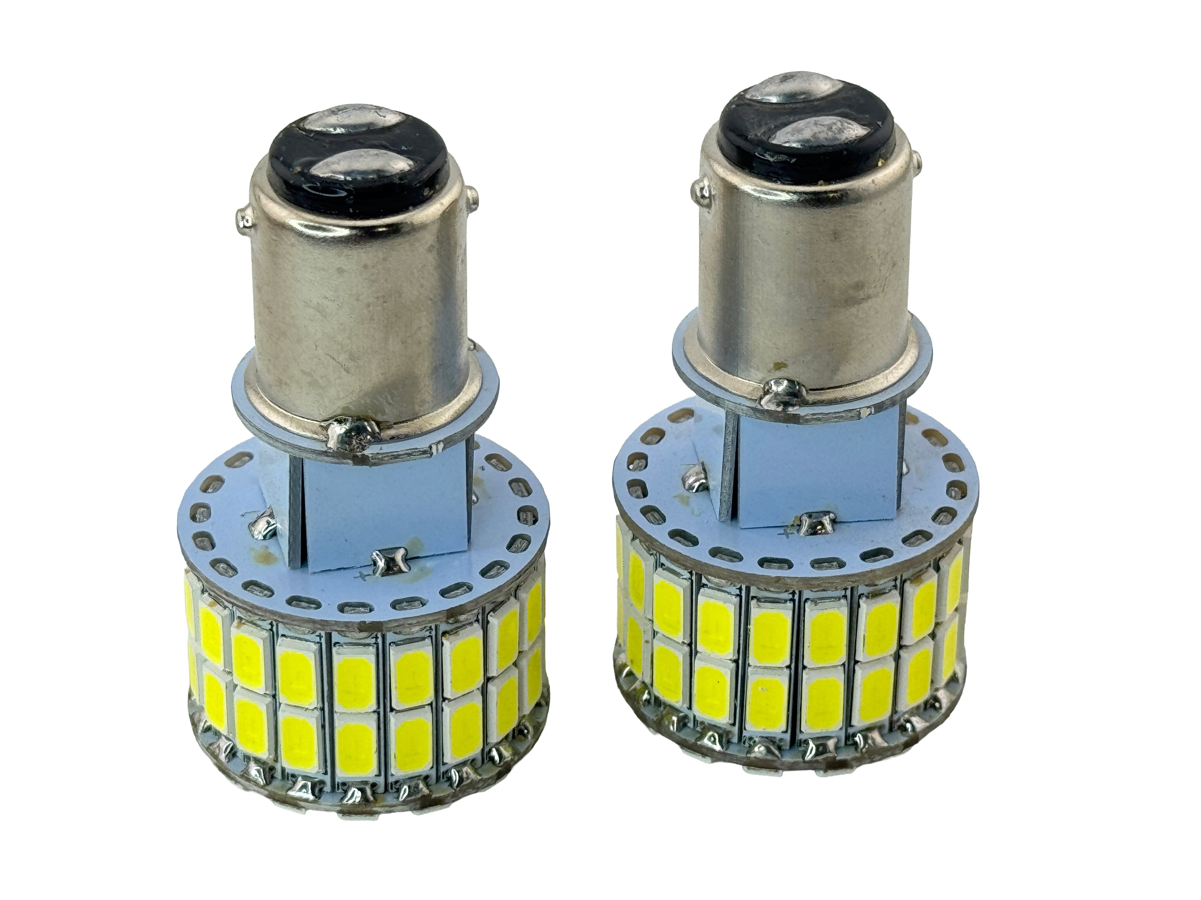 Rebaydo 2pcs LED Headlight 12 Volt BA15D Base 60 SMD Dual Filament Hi/Low