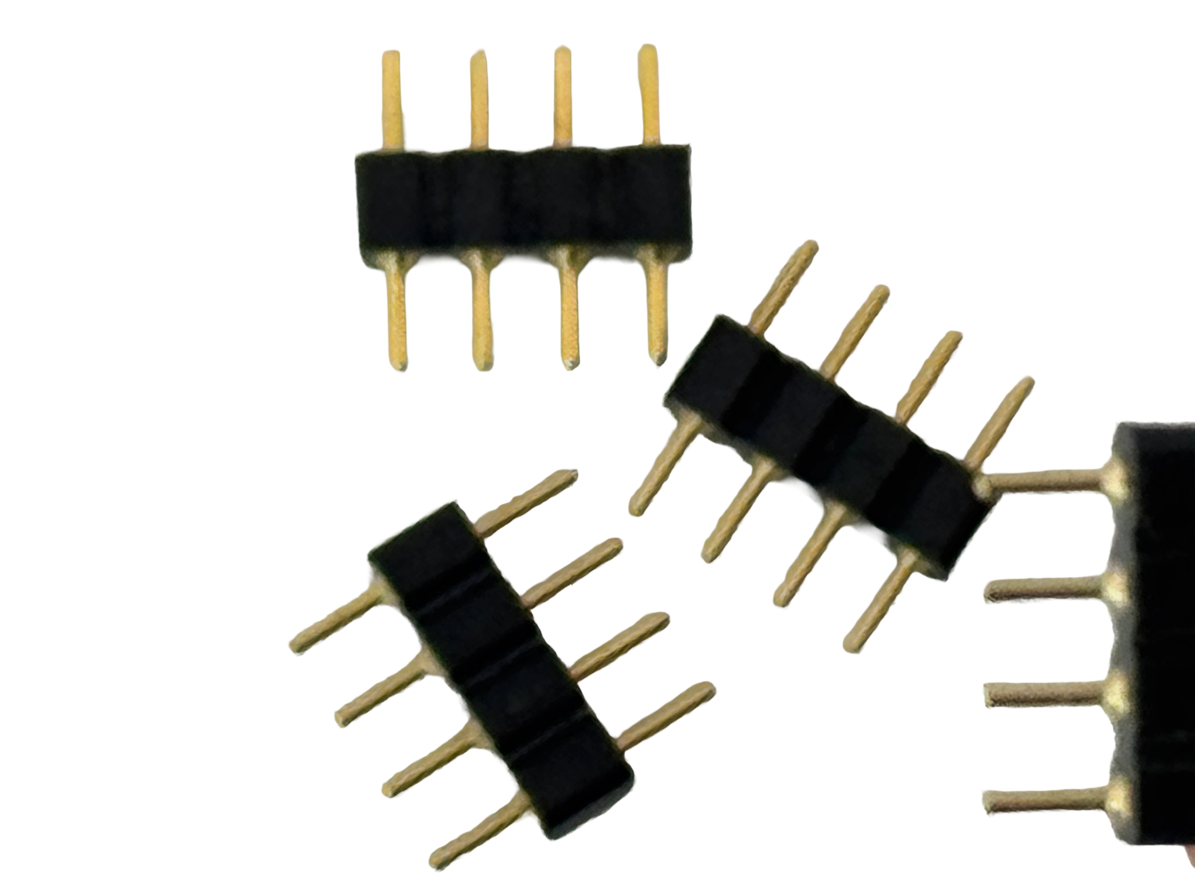 Rebaydo 4pcs Connector 4 Conductor Black Flexible LED Light 