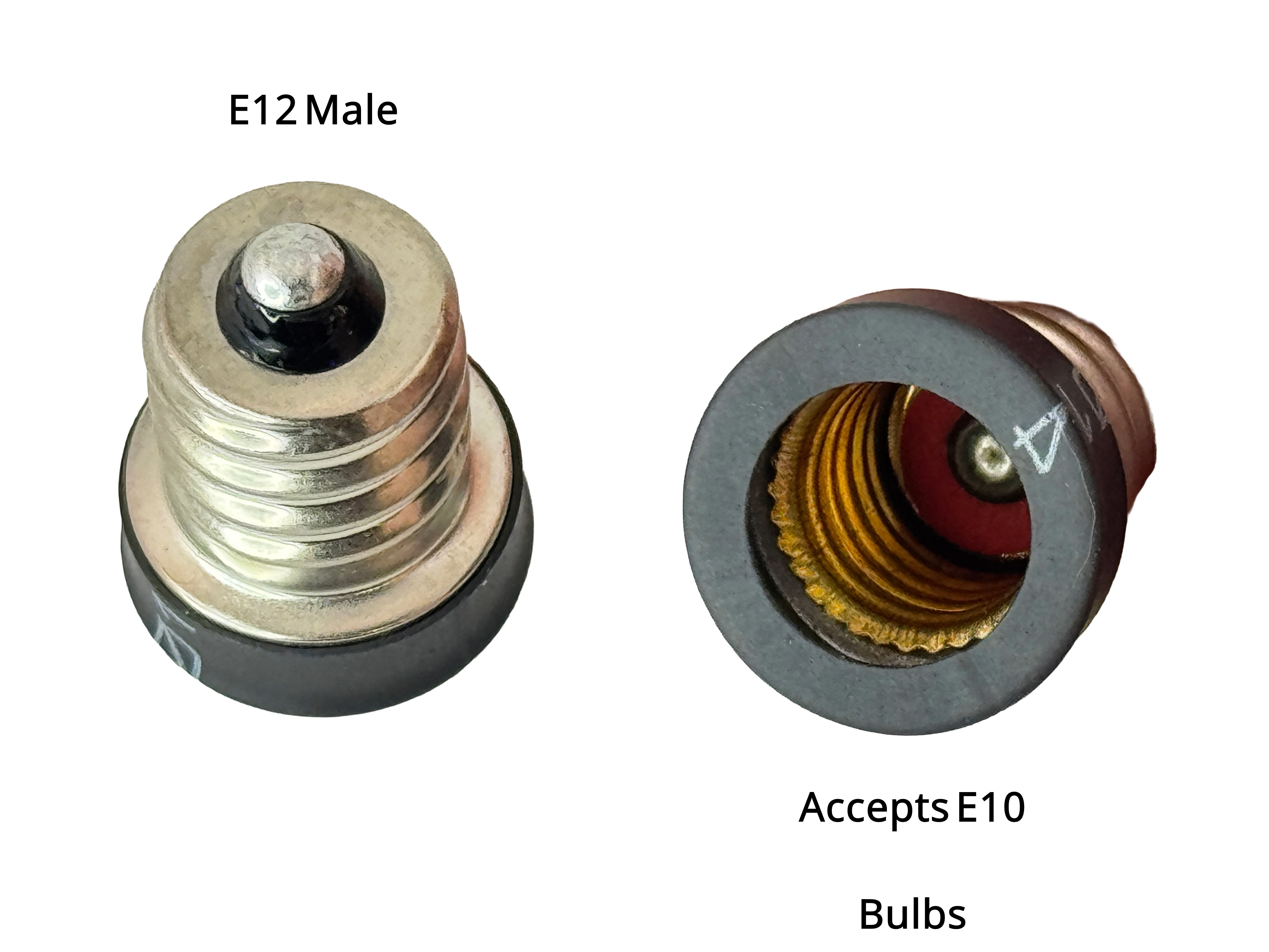 image of e12 male to e10 female converter adapter