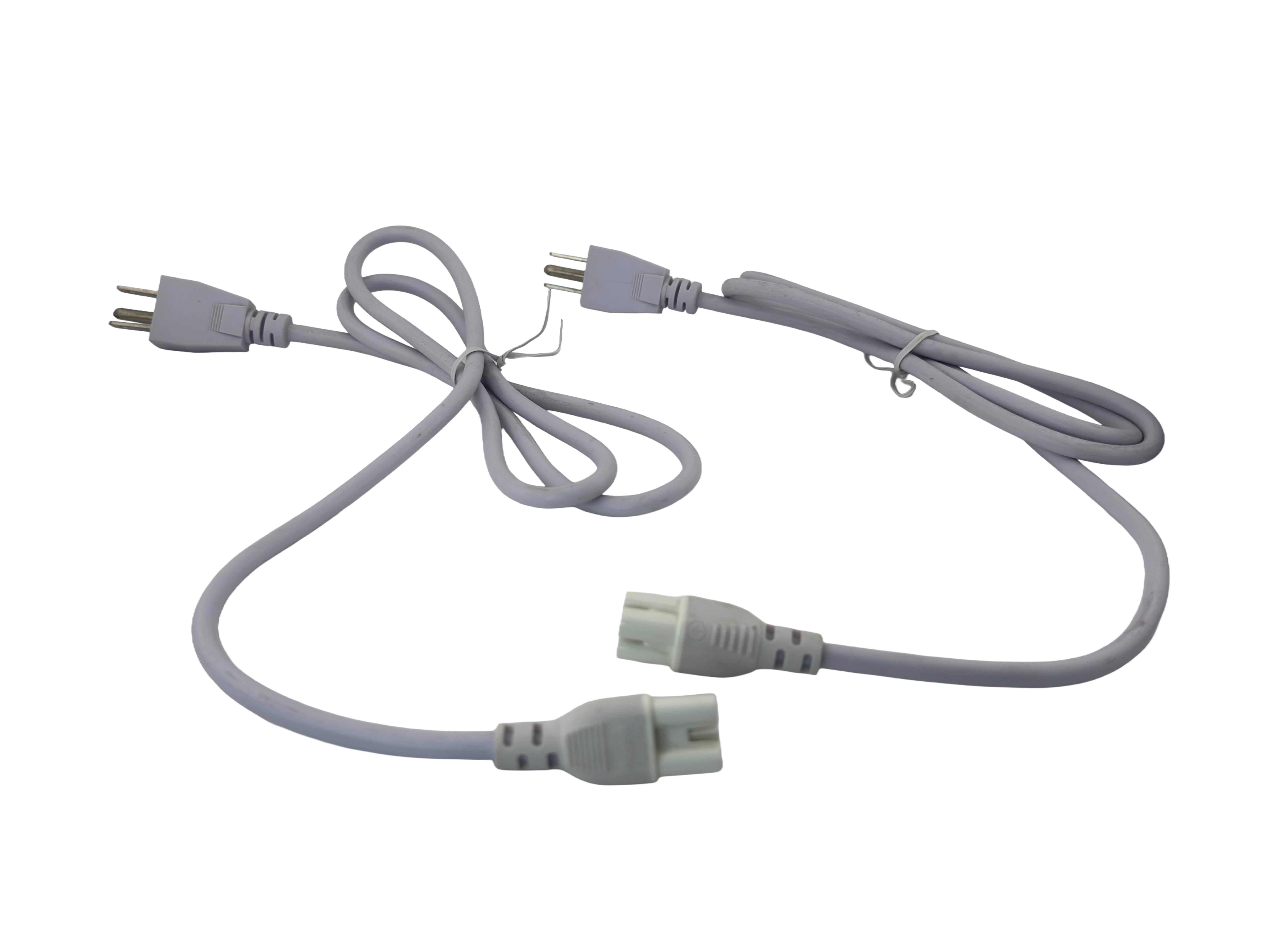 Rebaydo 2pcs AC Power Cord 3 Terminal Female for T5 or T8 Tube White