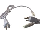 Rebaydo 2pcs AC Power Cord 3 Terminal Female for T5 or T8 Tube White