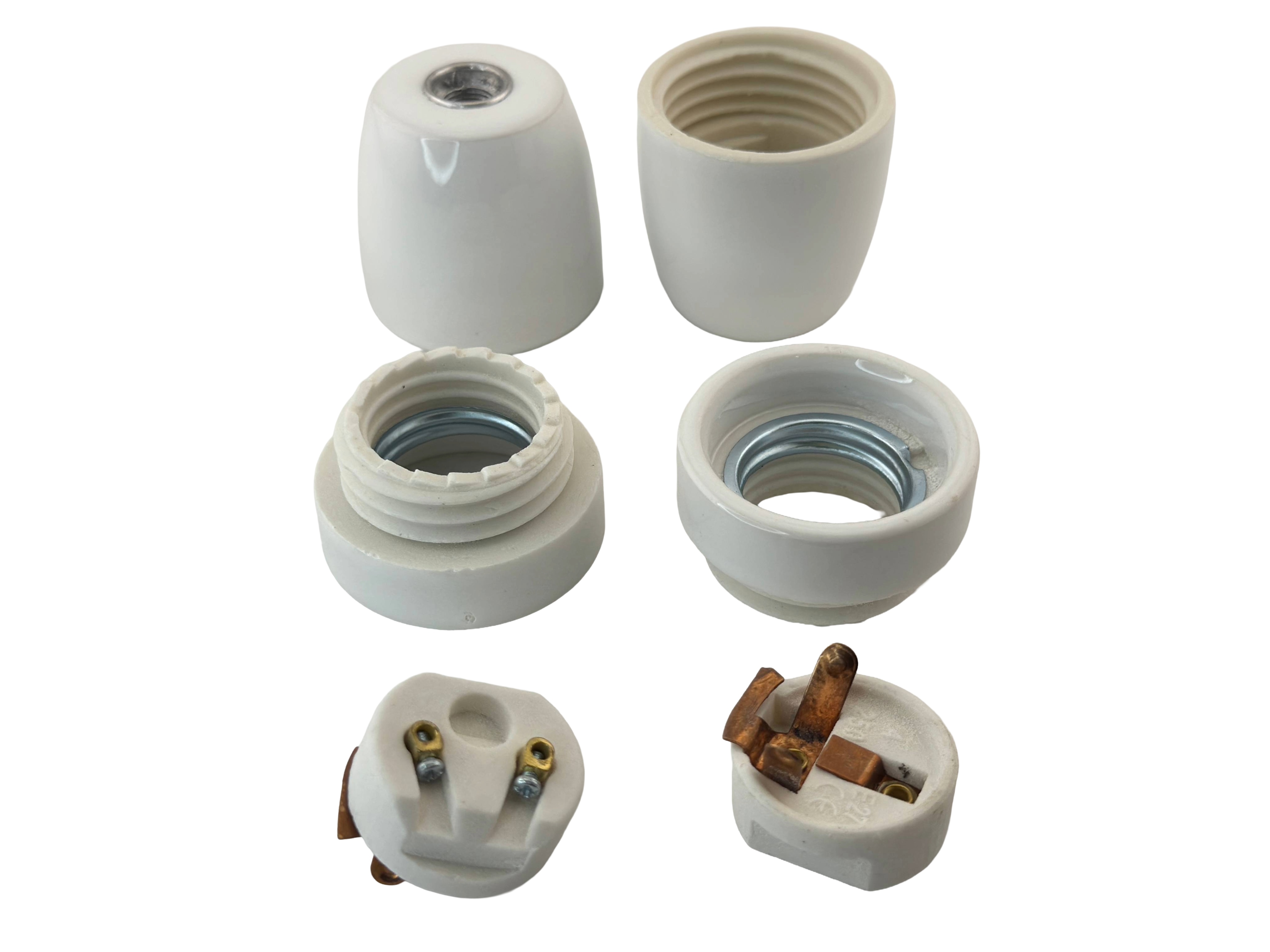 E26 Female Ceramic Socket Hanging White Color