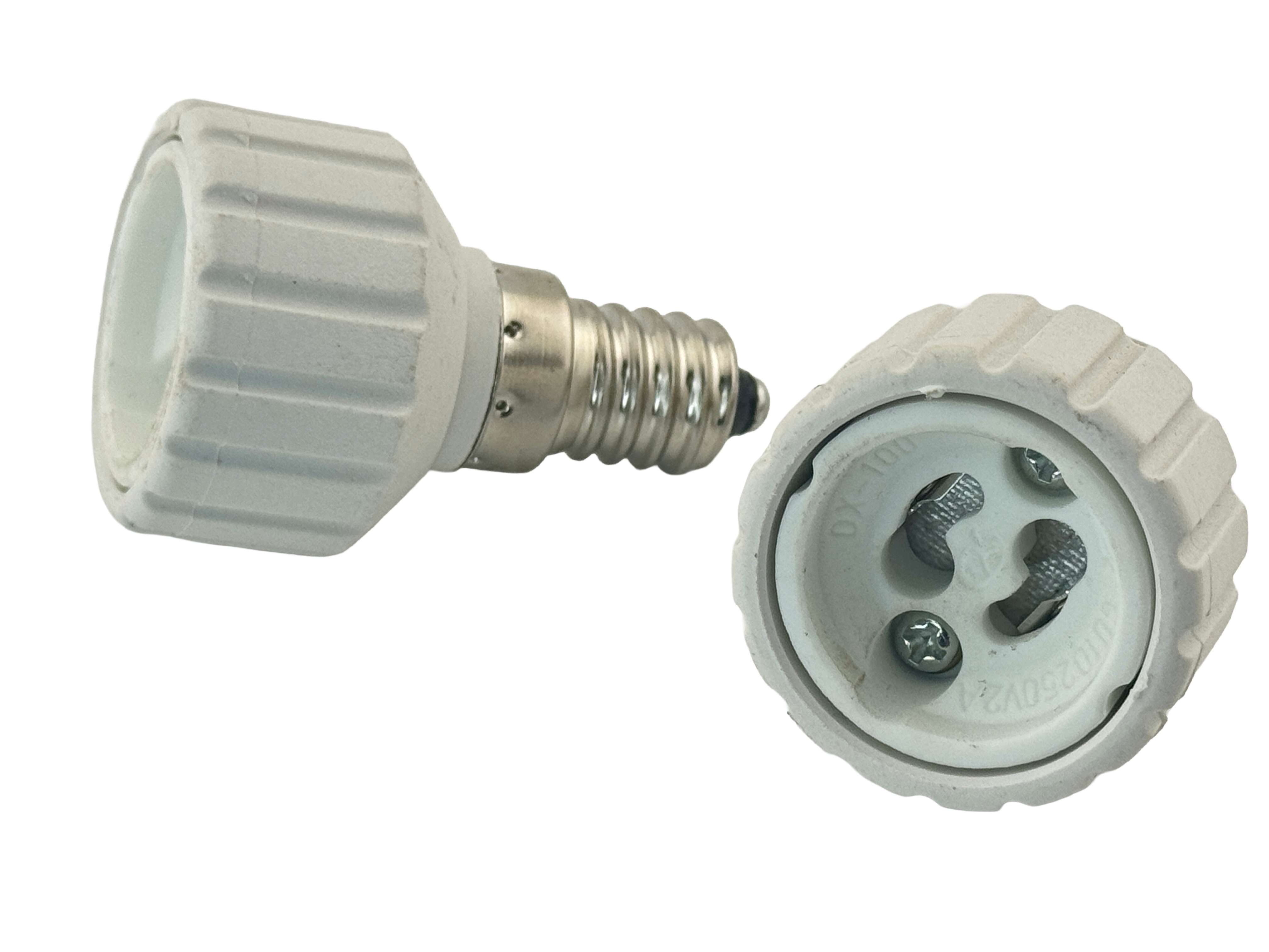 Picture of a converter E14 male to GU10 female