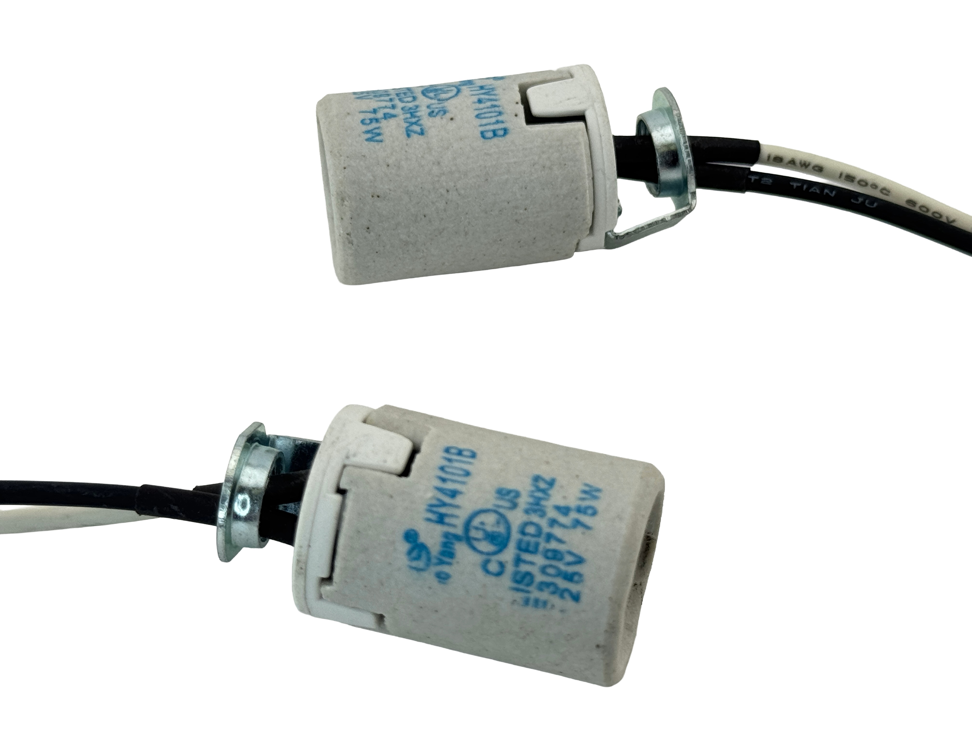 Ceramic E12 Screw Base Socket with pigtail wires