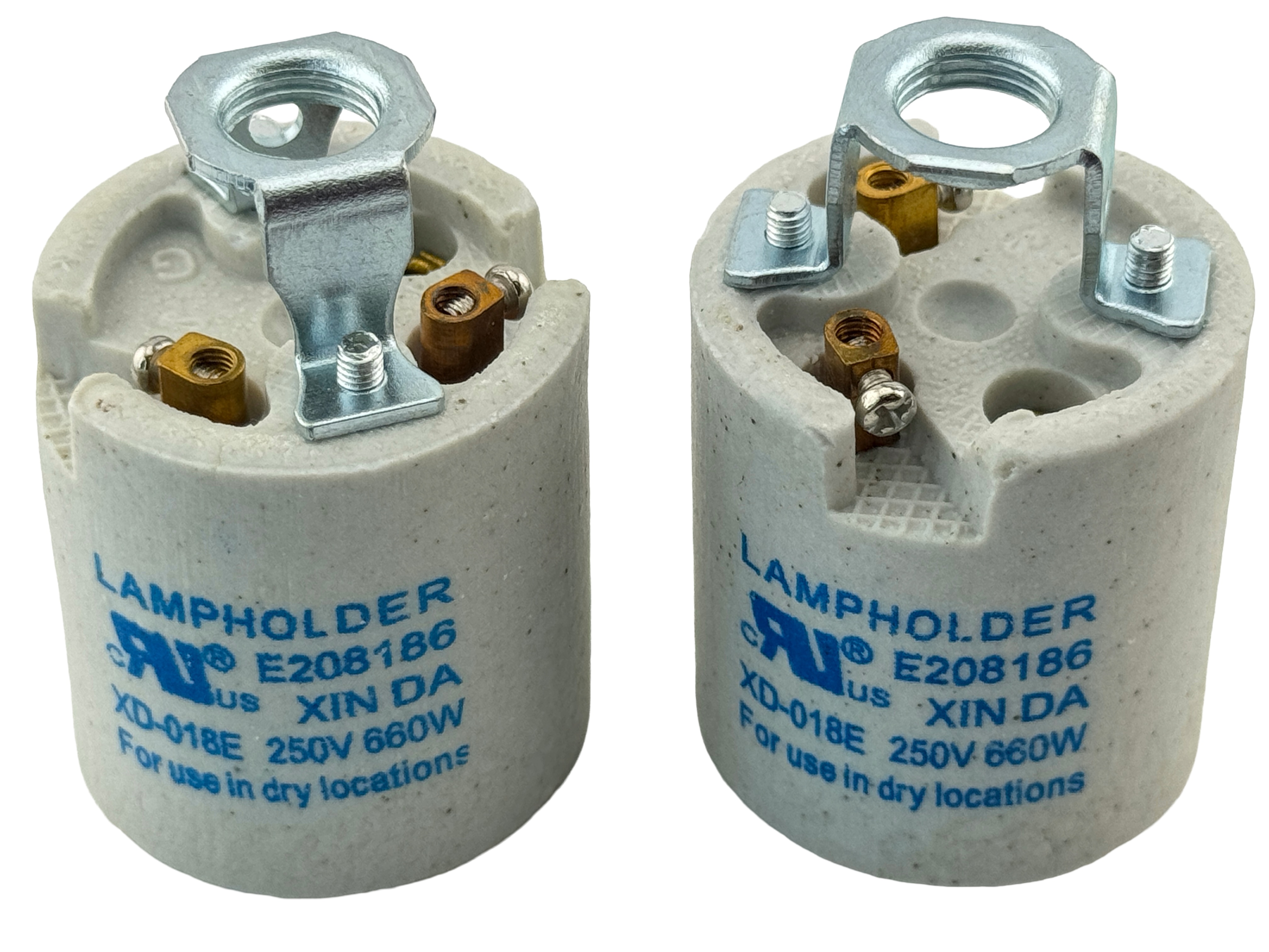 Rebaydo 2pcs E26/E27 Porcelain Socket with Screw Terminals 250V AC