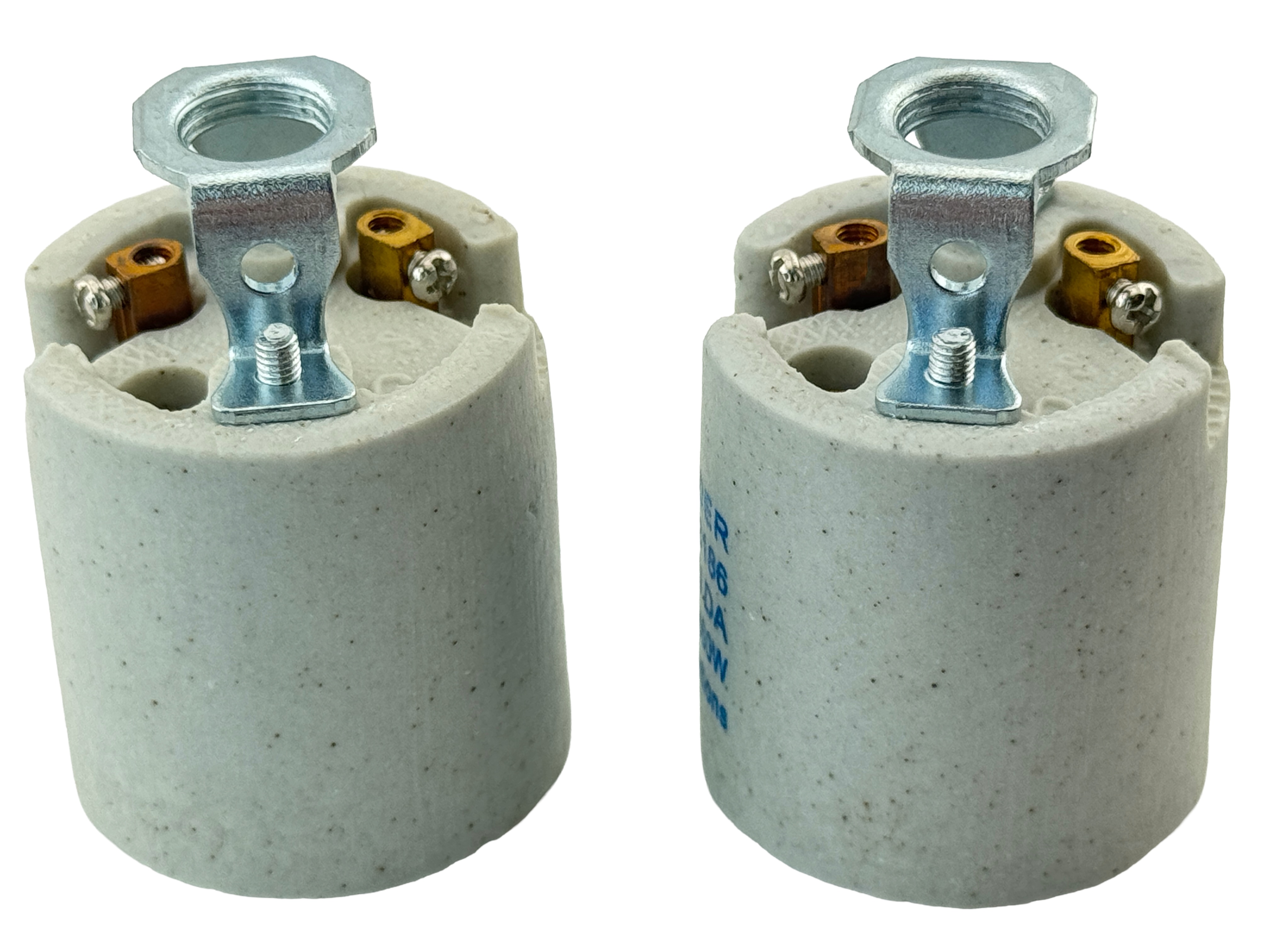 Rebaydo 2pcs E26/E27 Porcelain Socket with Screw Terminals 250V AC