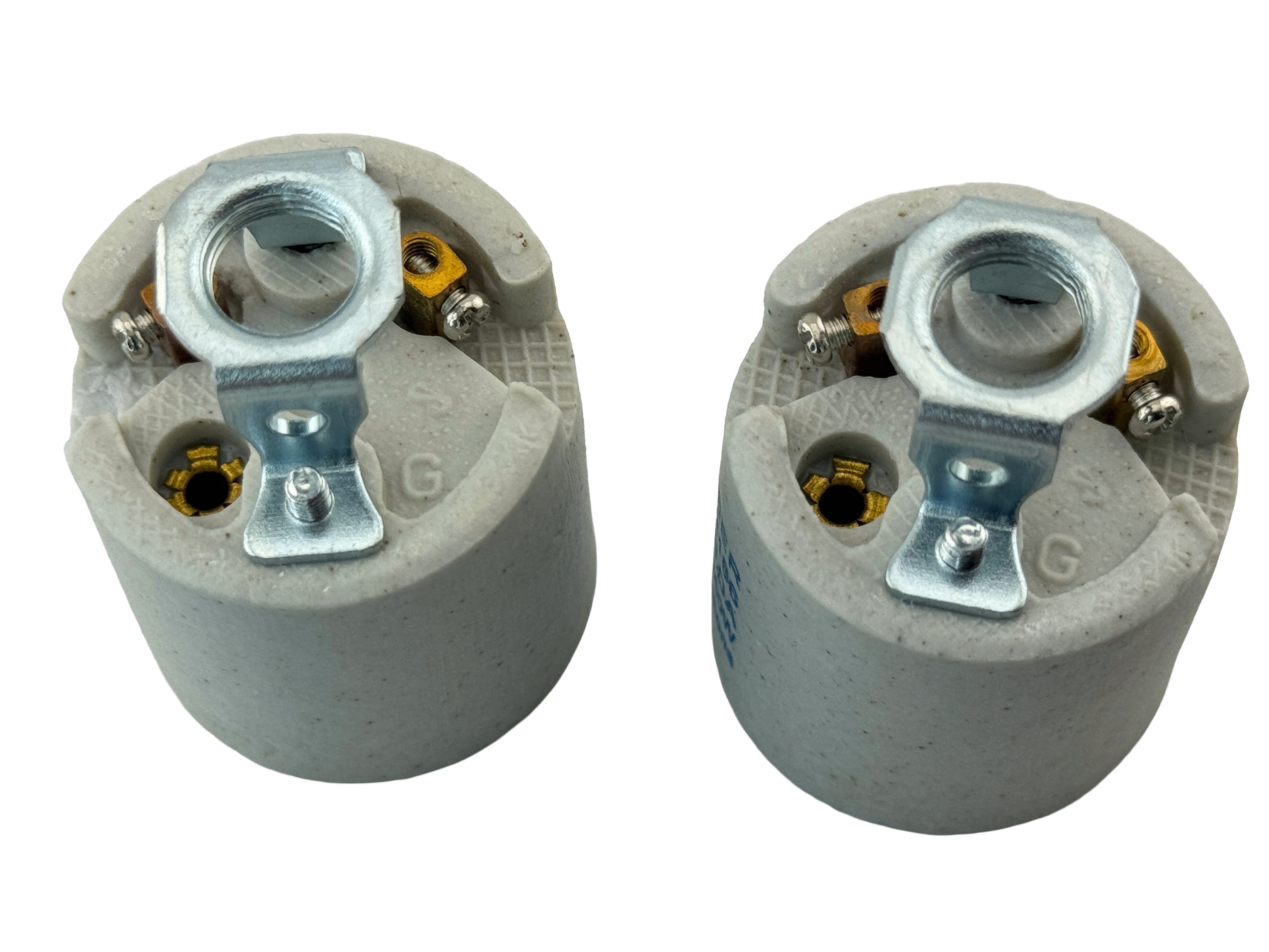 Rebaydo 2pcs E26/E27 Porcelain Socket with Screw Terminals 250V AC