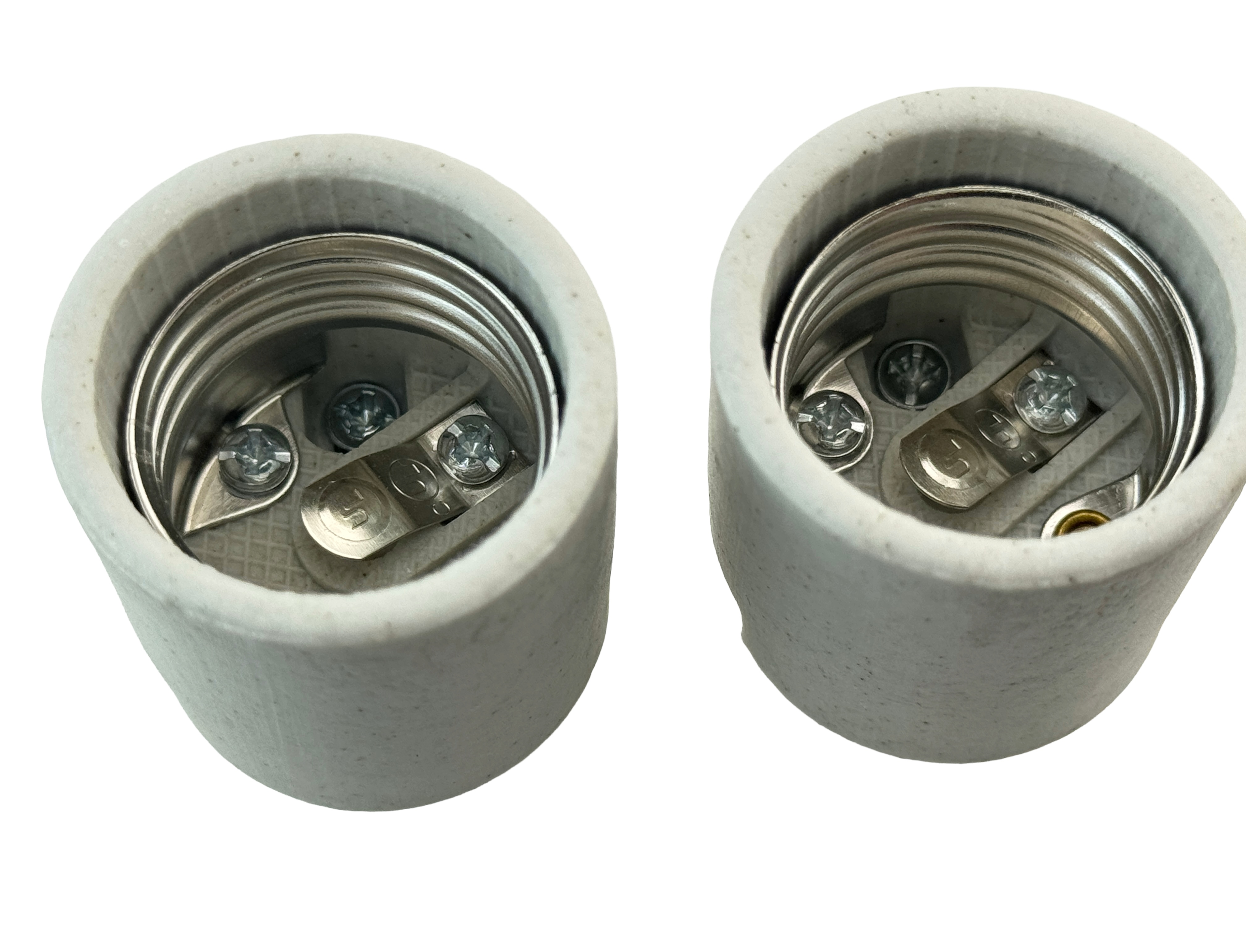 Rebaydo 2pcs E26/E27 Porcelain Socket with Screw Terminals 250V AC