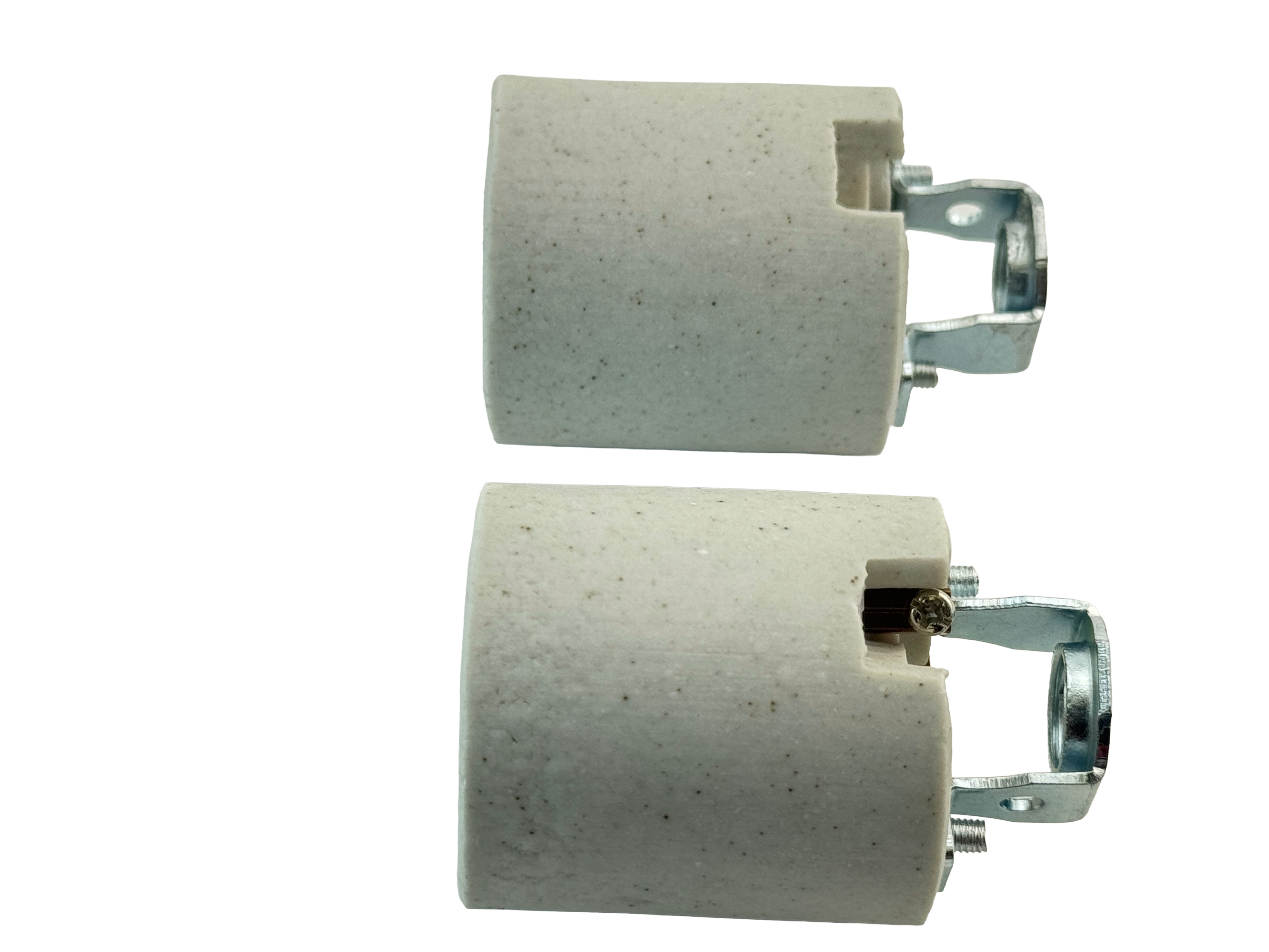 Rebaydo 2pcs E26/E27 Porcelain Socket with Screw Terminals 250V AC