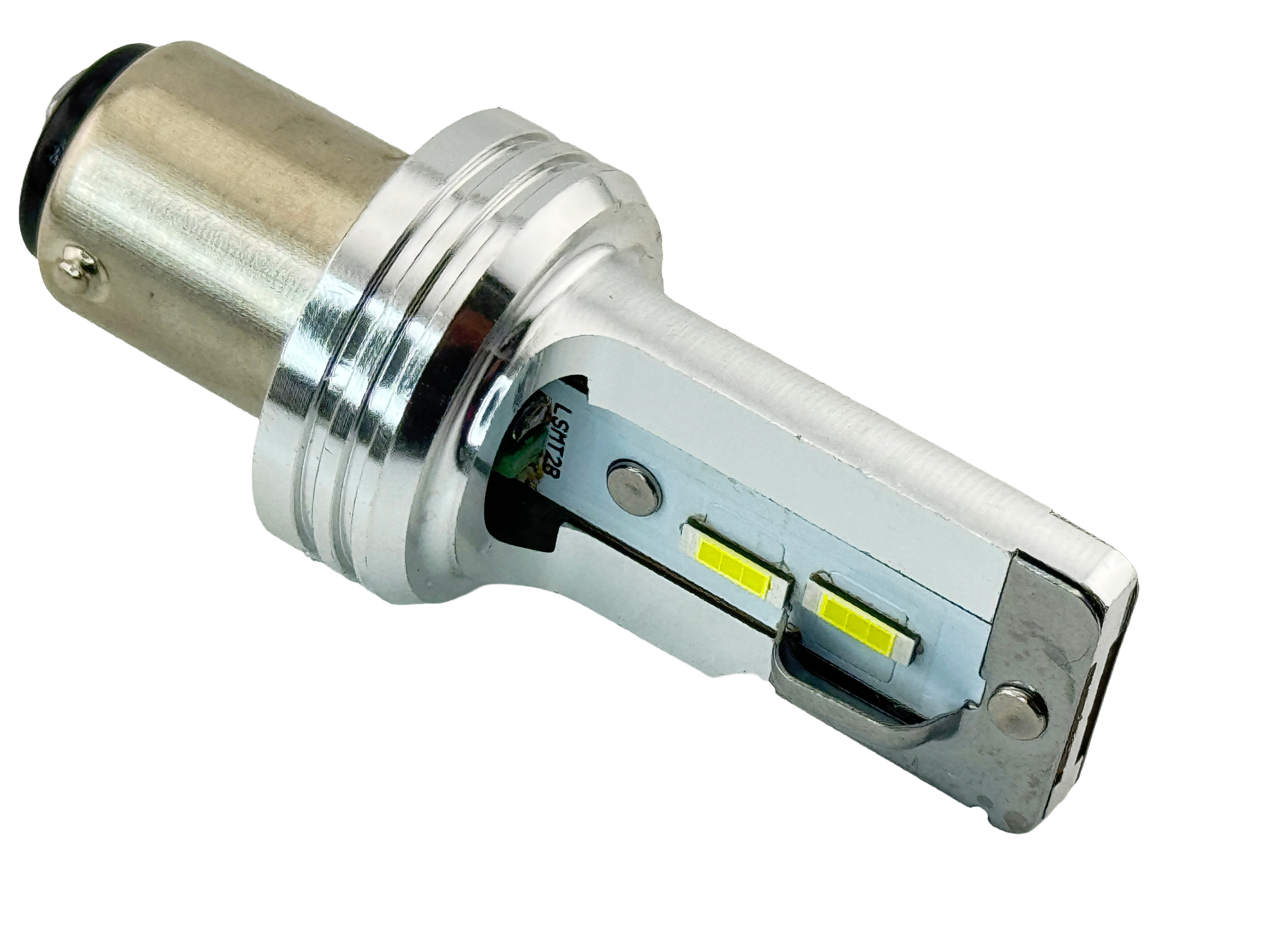 BA15D LED Headlight Dual Filament 6 to 9 Volts Non Polarized Ninety Degrees product 79415
