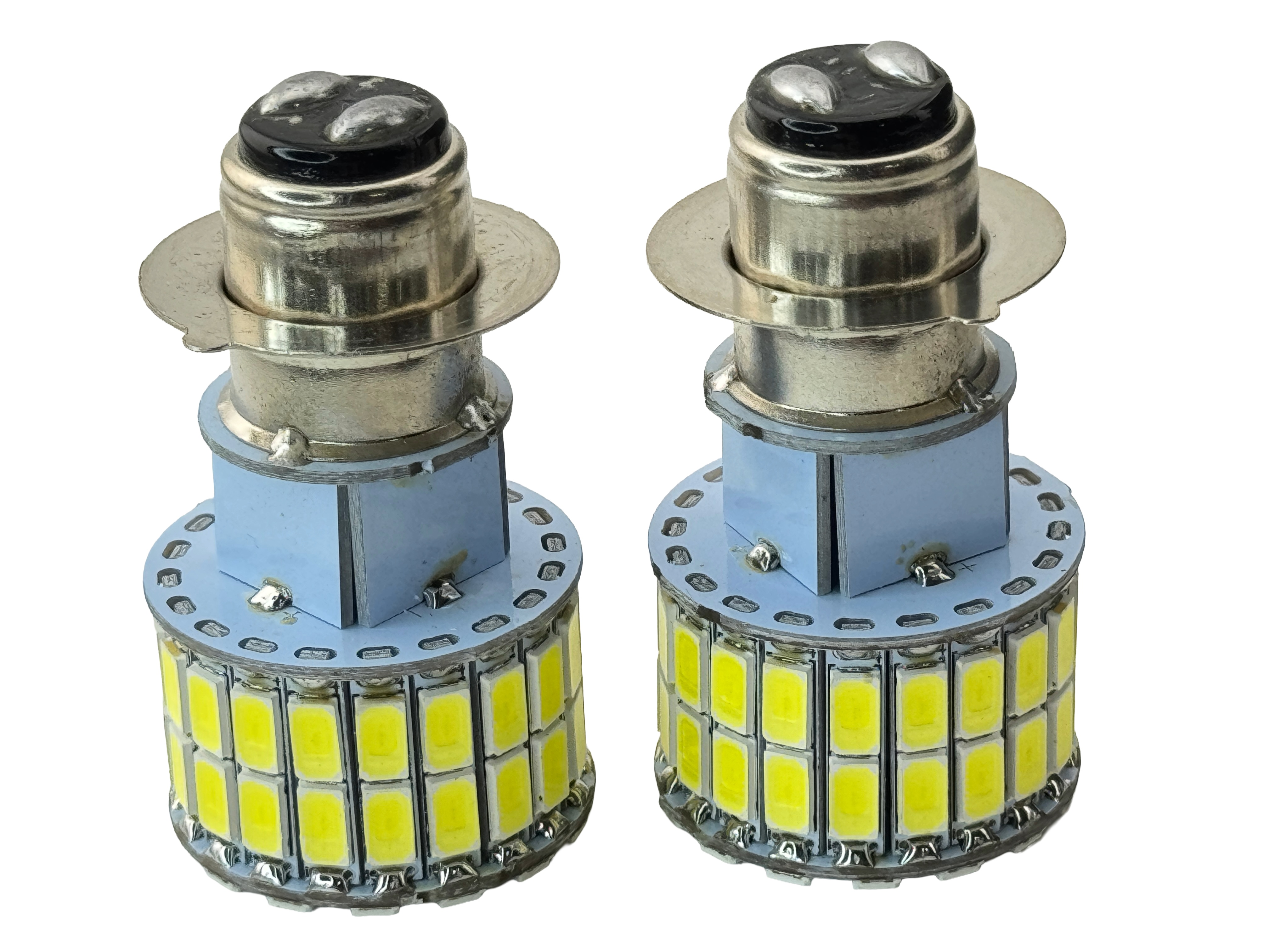 Rebaydo 2pcs P15D-25-1  LED Headlight Base 12 Volt 60 SMD Dual Beam