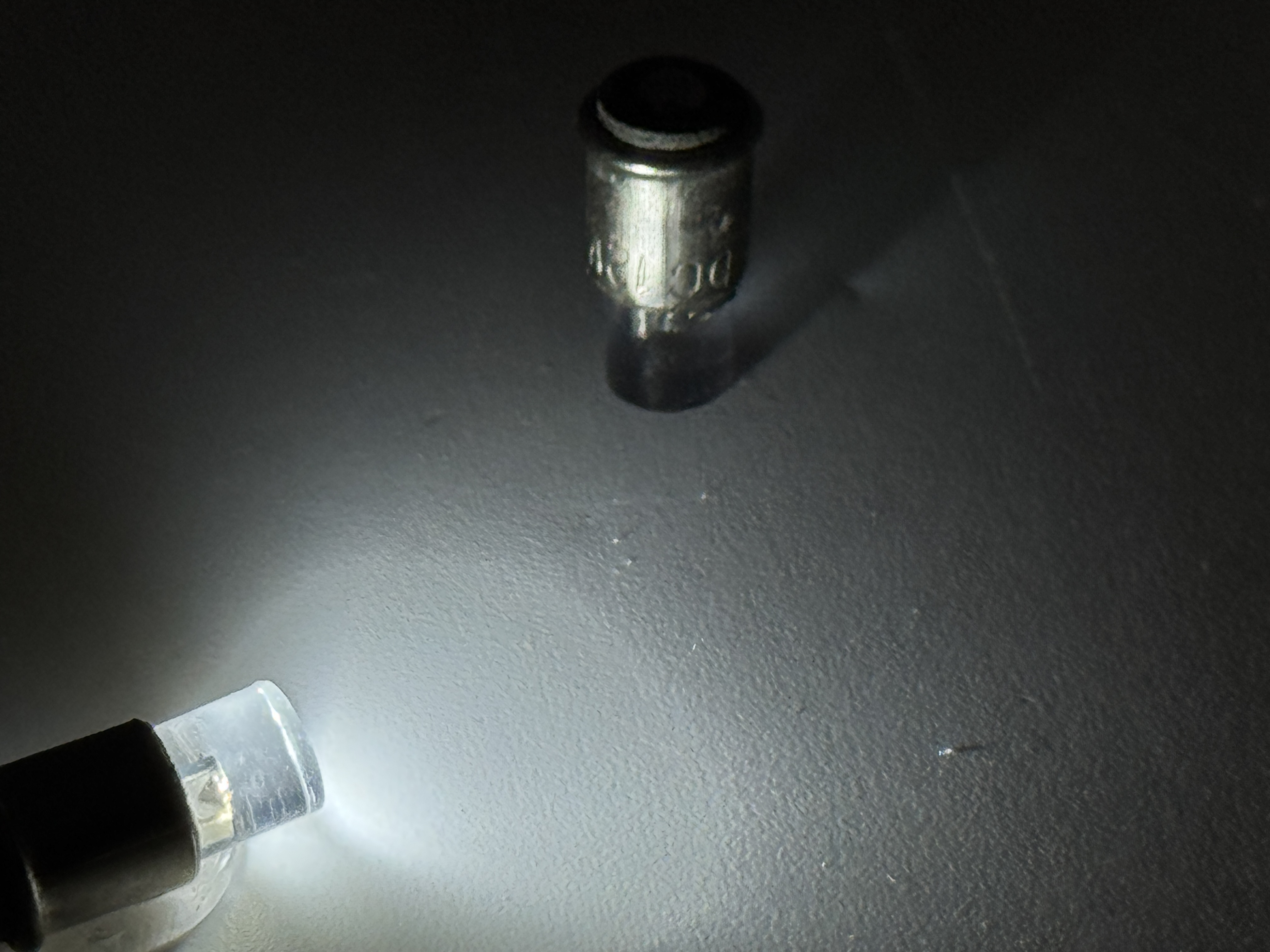 LMF12 LED Miniature Bulb SX65 Base 12 VDC Dimmable T-1 3/4 Midget Flanged product code 94575