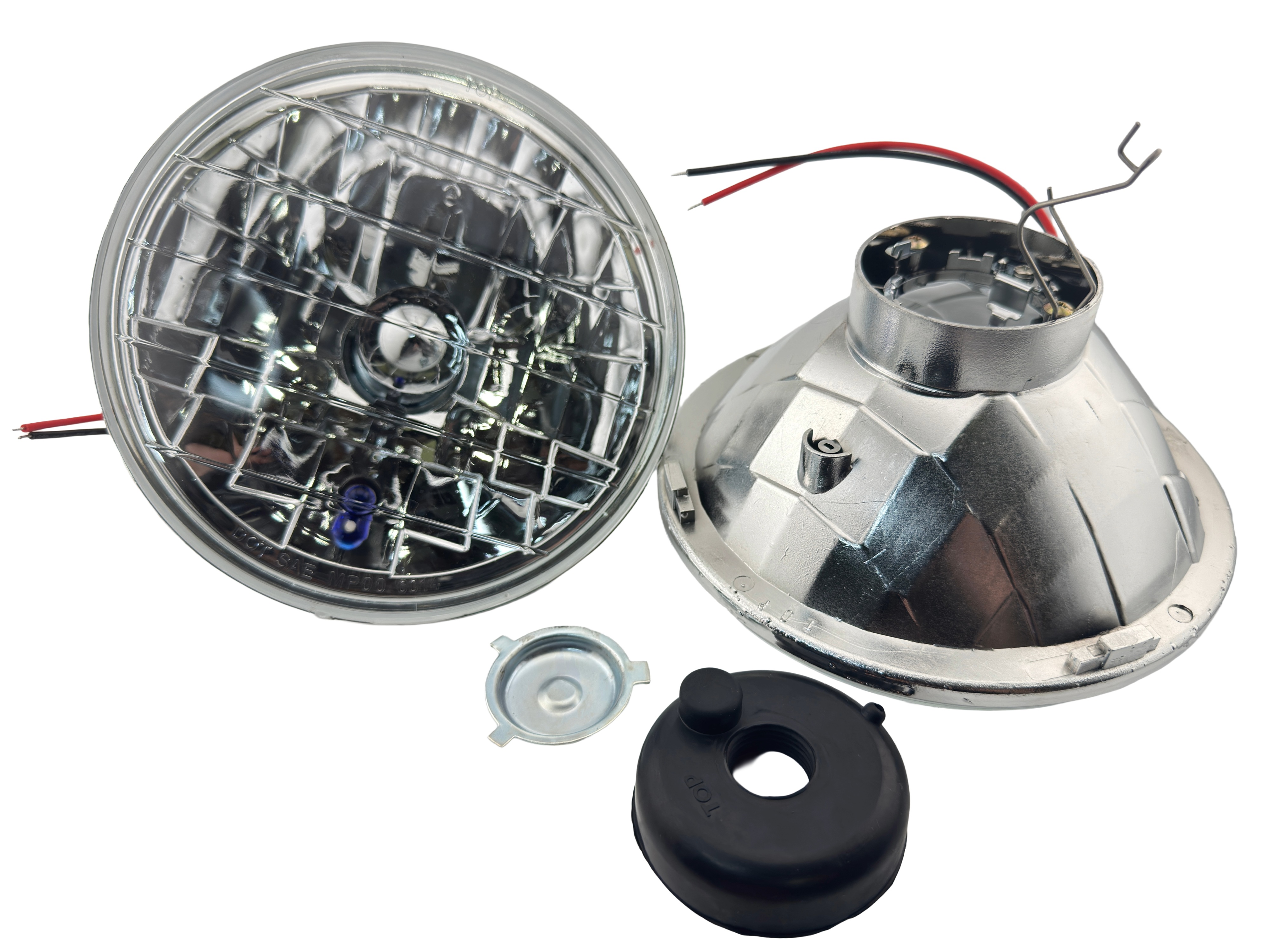 Headlight SemiSealed Housing 7" Round With Park Bulb Pair NCNRNW product 69854