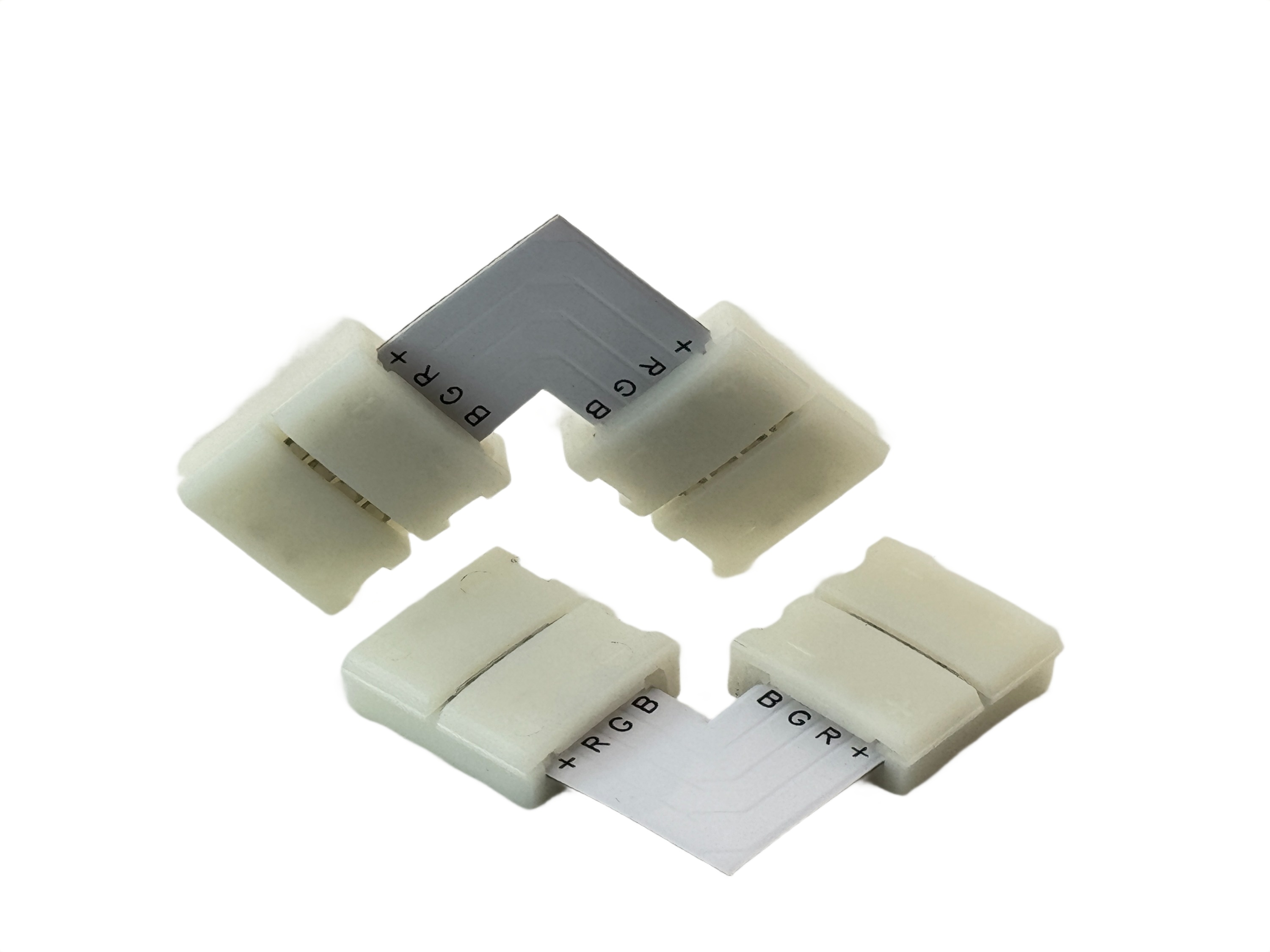 Rebaydo 2pcs 10mm RGB L Shape Solderless Connectors 