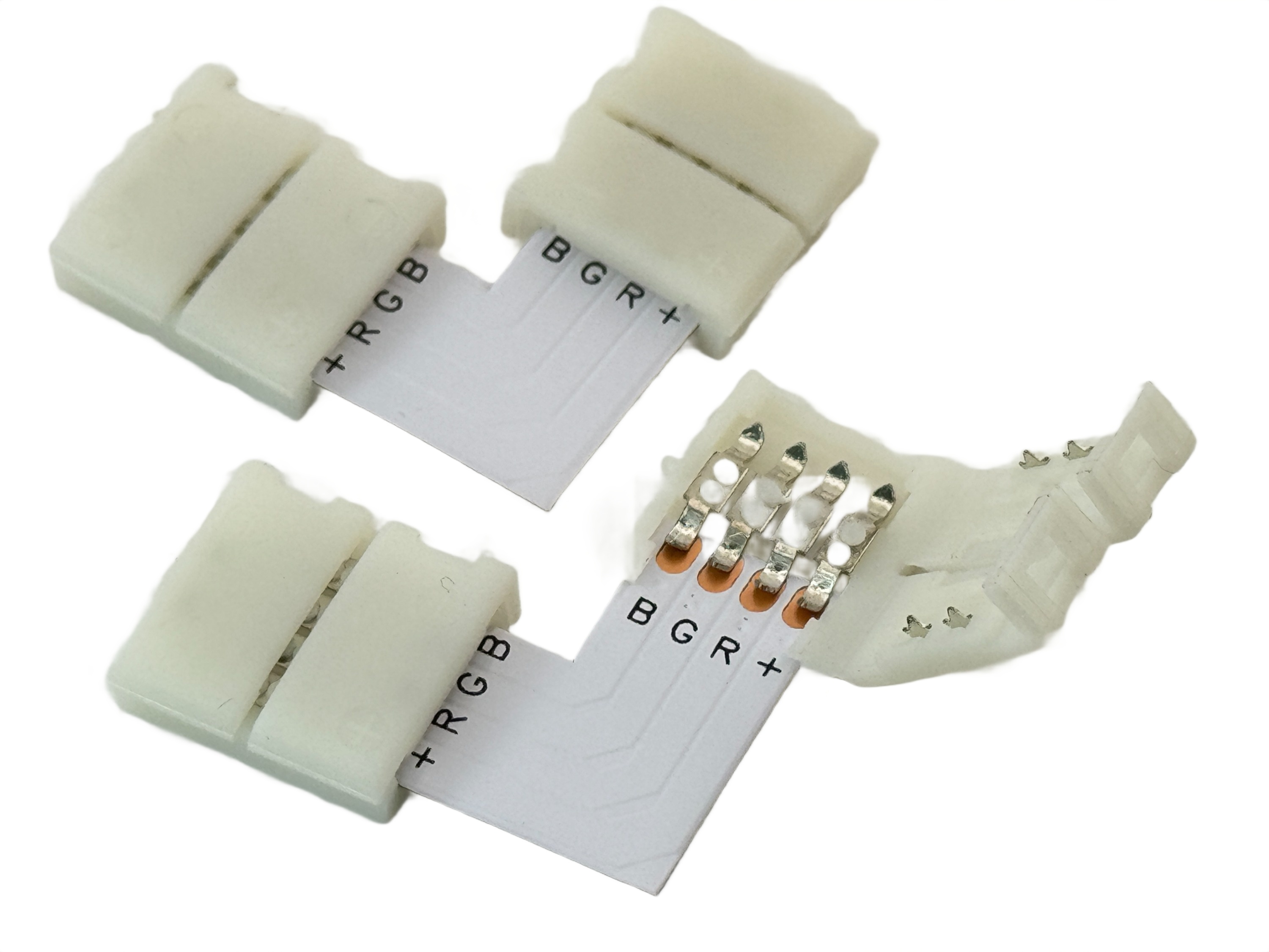 Rebaydo 2pcs 10mm RGB L Shape Solderless Connectors 