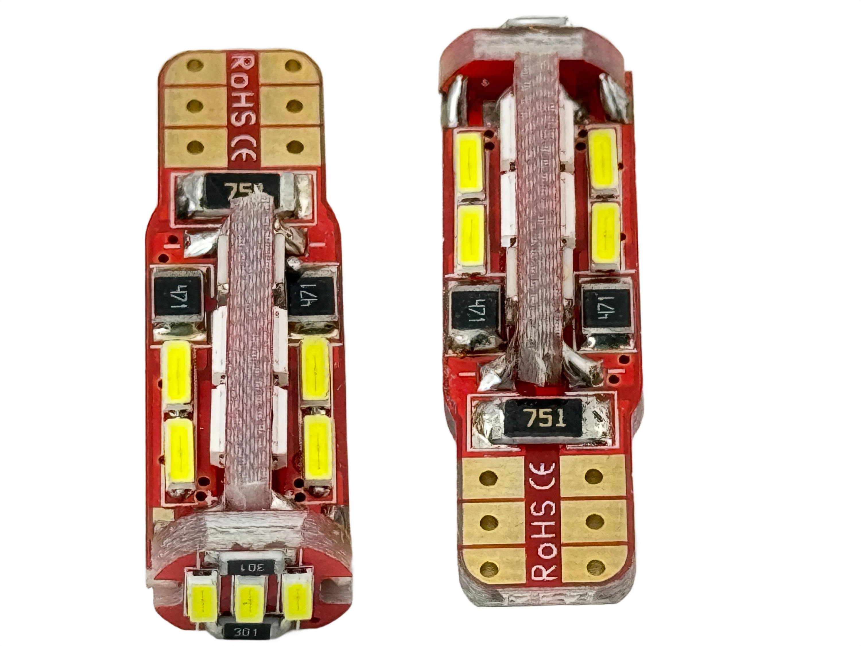 Rebaydo 2pcs T10 CAN Bus 4014 19 LED 360 Viewing 12 VDC T3 1/4 