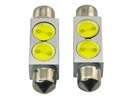 Rebaydo 2pcs Festoon Hi Power Two 1/2 Watt LED's 1 1/2 Inches / 39 mm 12VDC