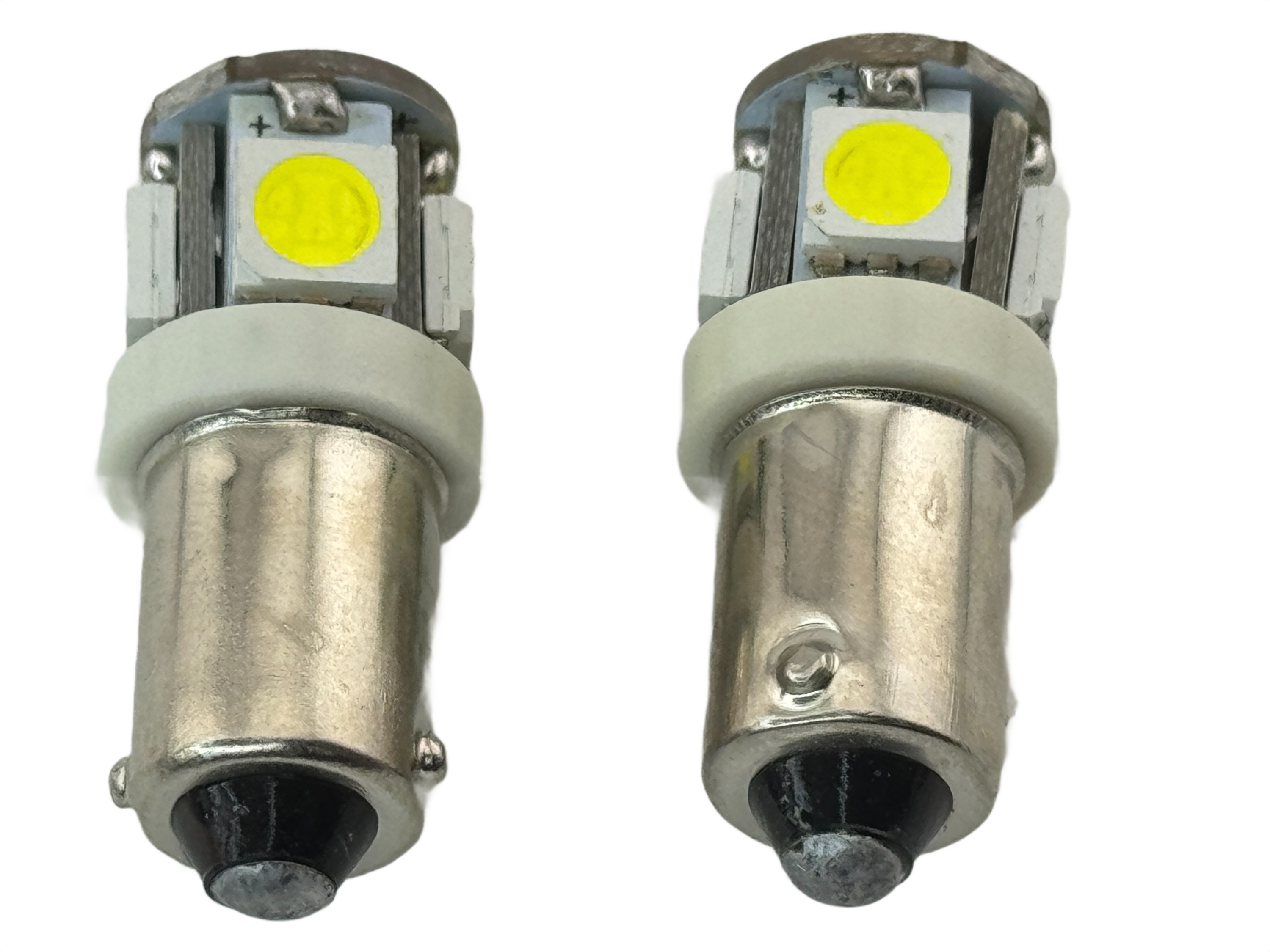 Rebaydo 2pcs BA9S 6 Volt DC 5 LED 360 Degree Dimmable T3-1/4