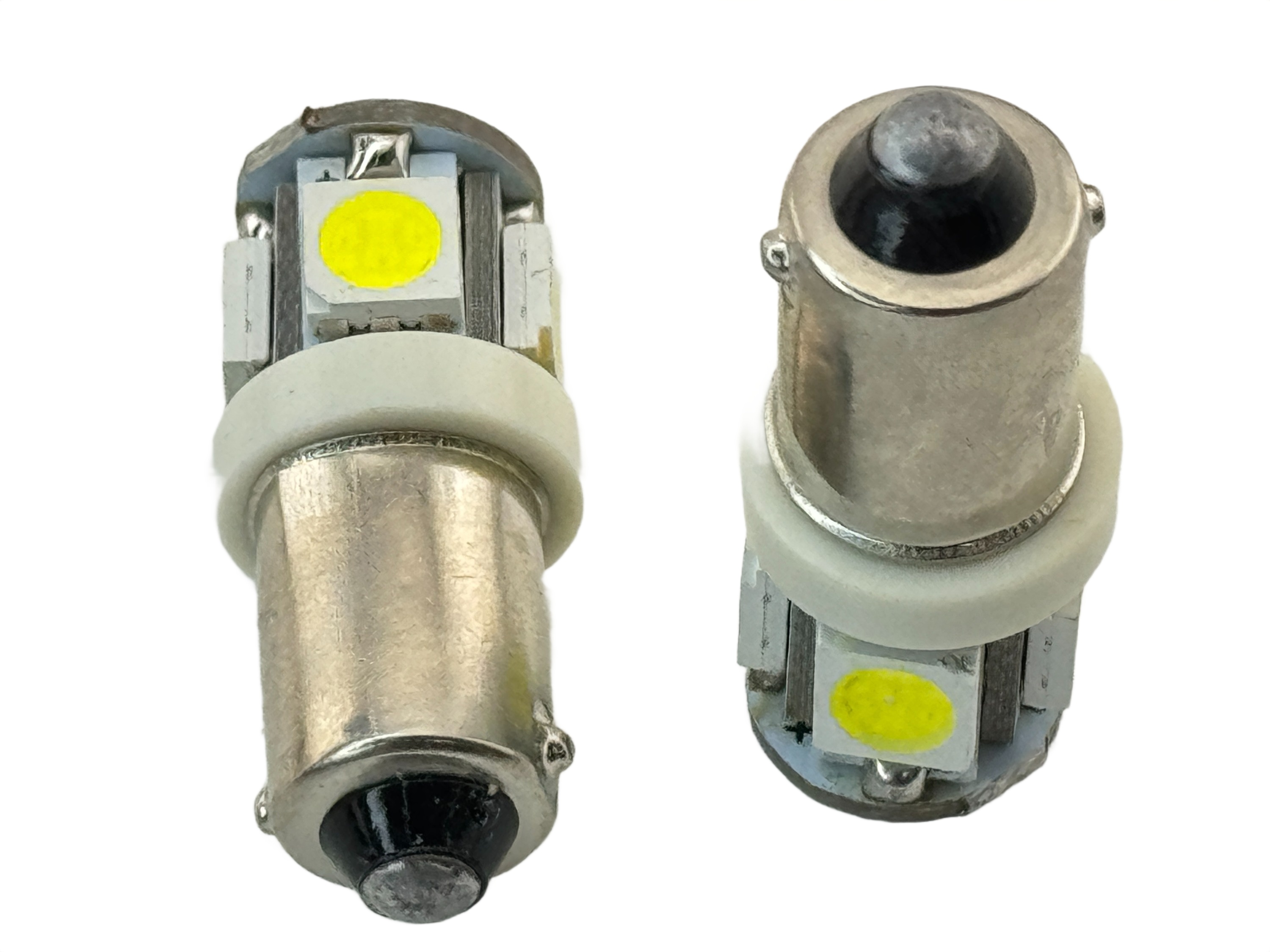Rebaydo 2pcs BA9S 6 Volt DC 5 LED 360 Degree Dimmable T3-1/4