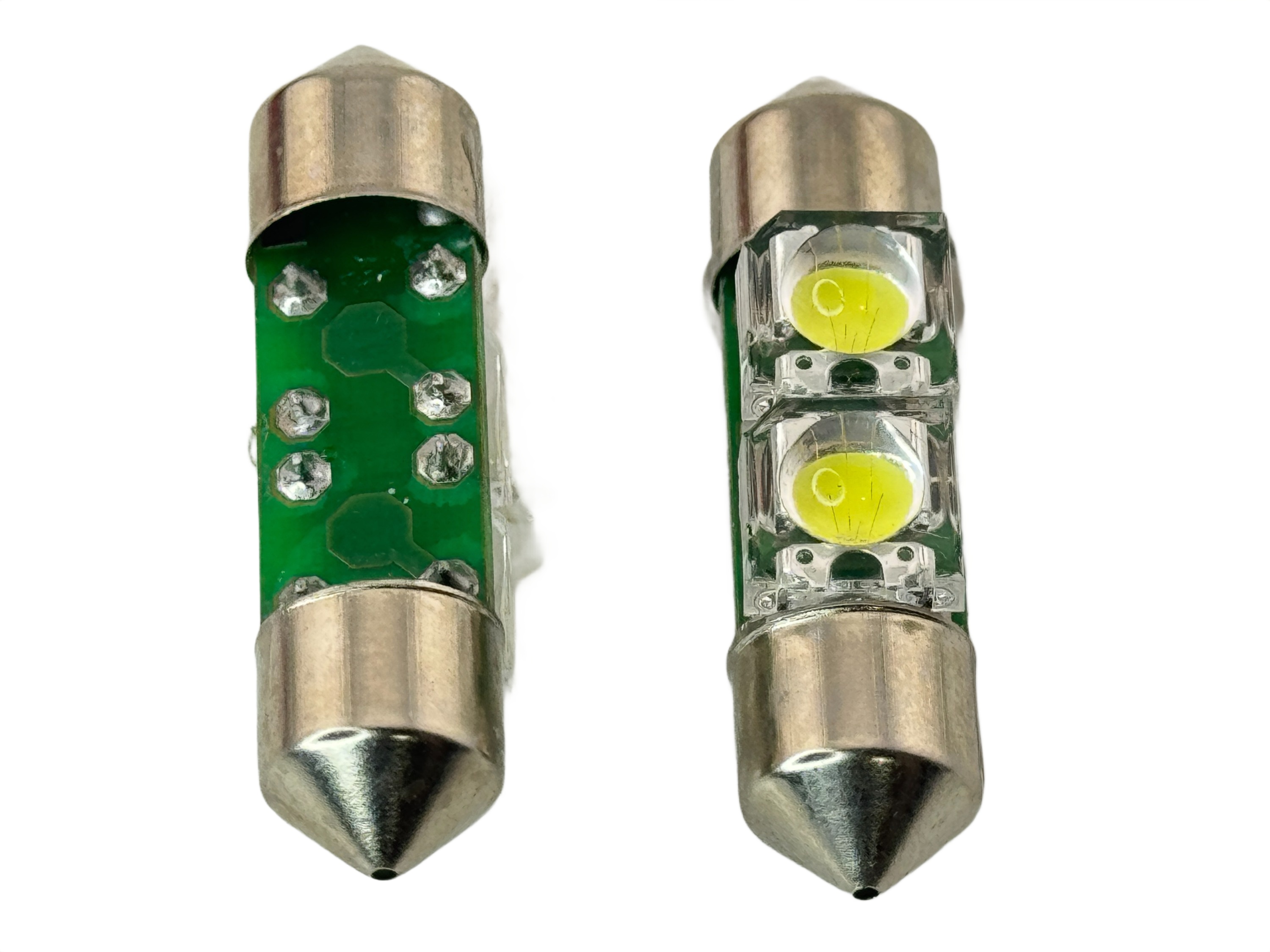 Rebaydo 2pcs Super Flux 2 LED Festoon Bulb 12V DC 1-1/4" or 31 mm