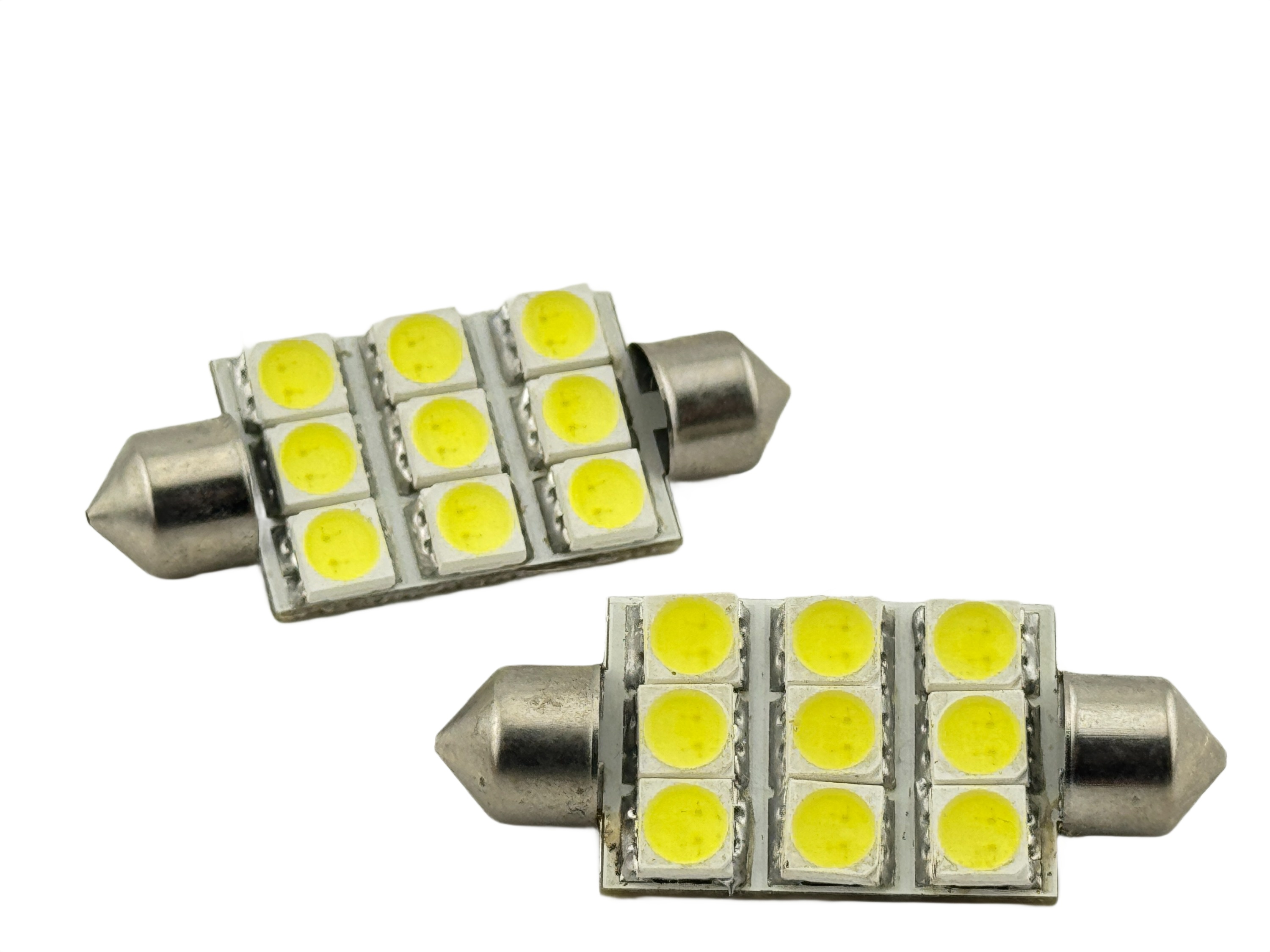 Rebaydo 2pcs Festoon SMD 9 5050 LED Light 1 3/4 Inches or 41 mm 12 Volt DC