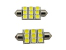 Rebaydo 2pcs Festoon SMD 9 5050 LED Light 1 3/4 Inches or 41 mm 12 Volt DC