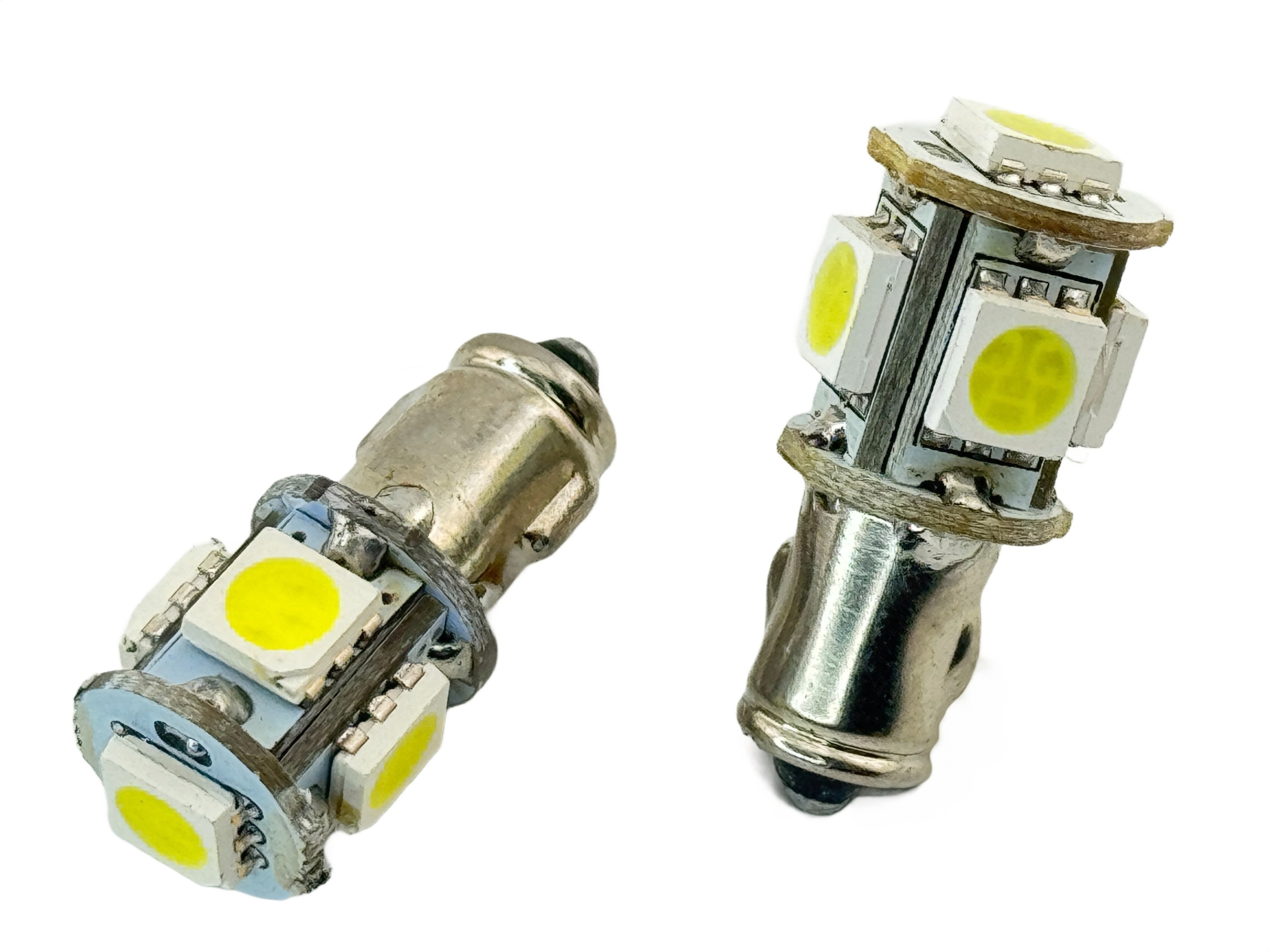 Rebaydo 2pcs Miniature Bulb BA7S Base 1.5 Watt 5 SMD Bulb 12V DC T2 1/2