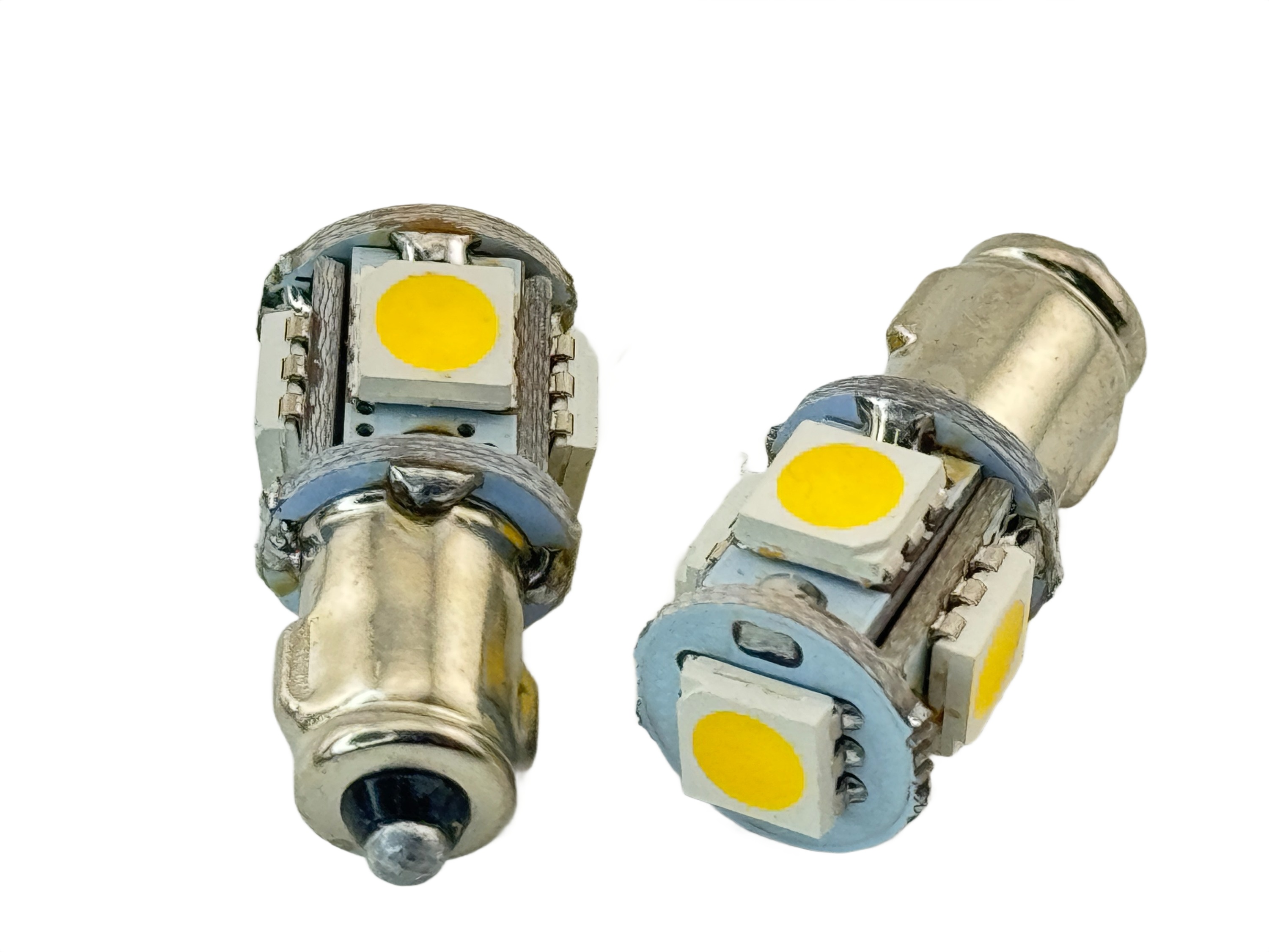 Rebaydo 2pcs Miniature Bulb BA7S Base 1.5 Watt 5 SMD Bulb 12V DC T2 1/2