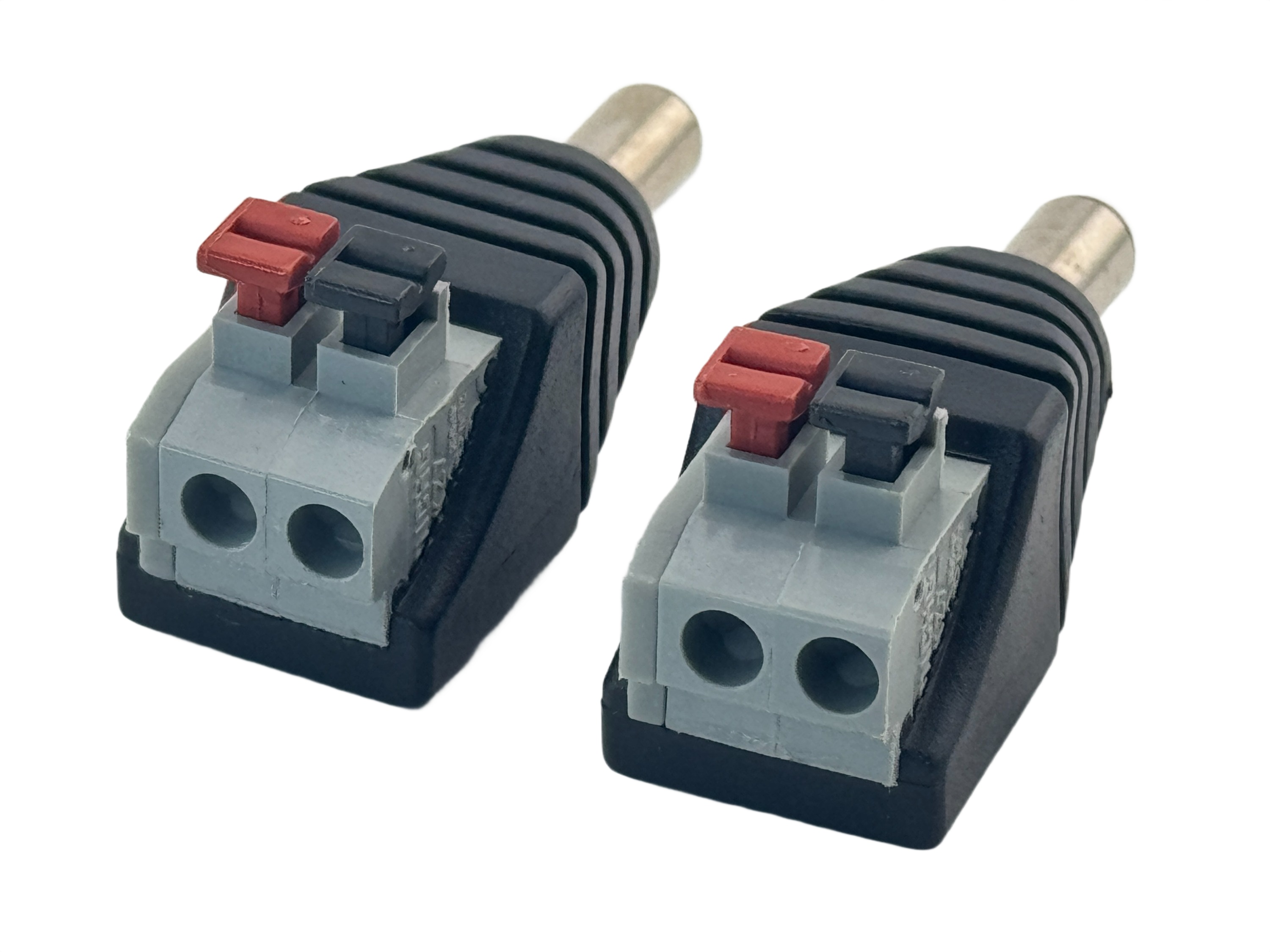Rebaydo 2pcs 5.5mm x 2.1mm DC Male Connector Push Button Terminals