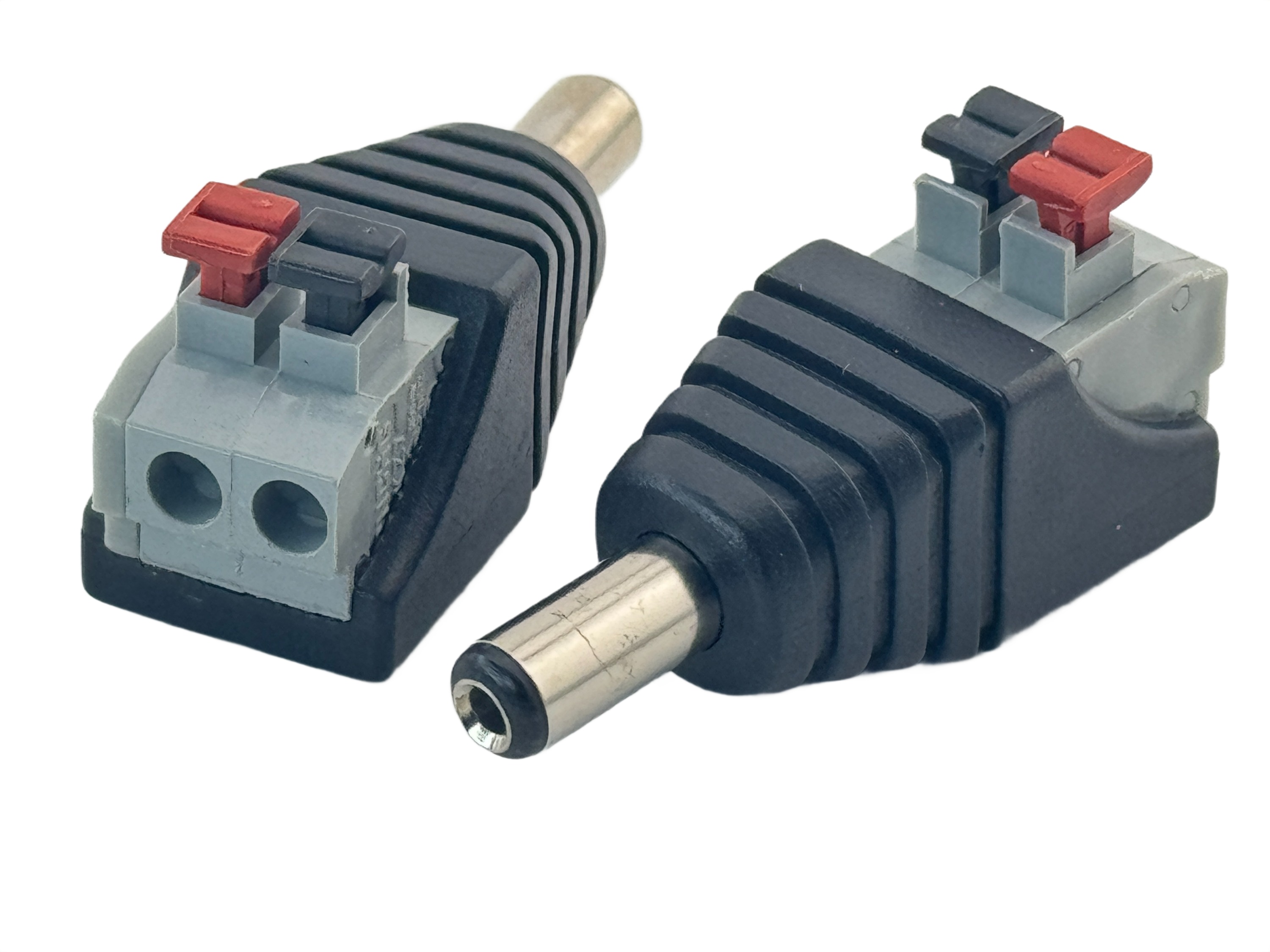 Rebaydo 2pcs 5.5mm x 2.1mm DC Male Connector Push Button Terminals