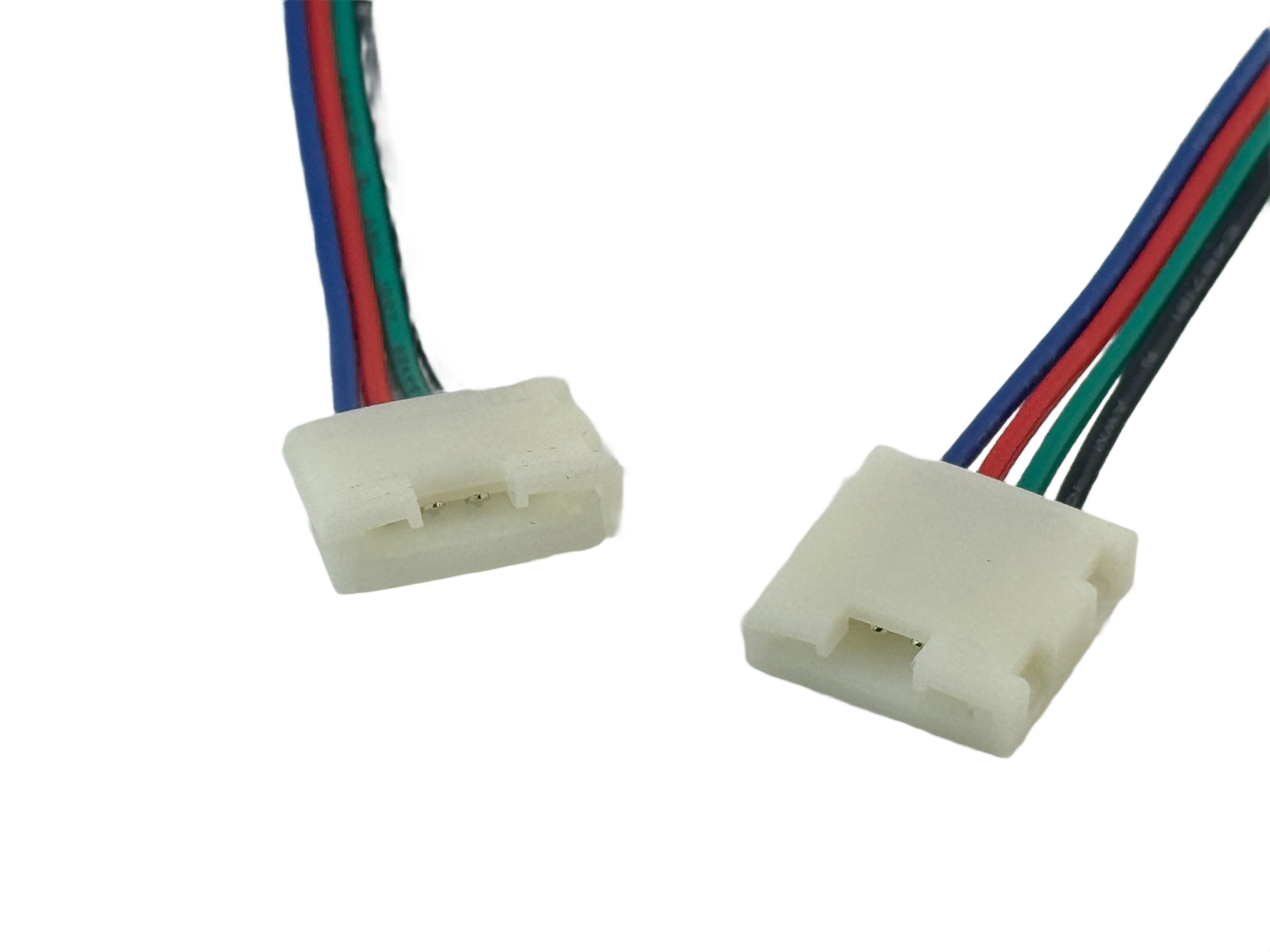Rebaydo 2pcs 12mm 4 Conductor Interlink-able RGB Connector Harness