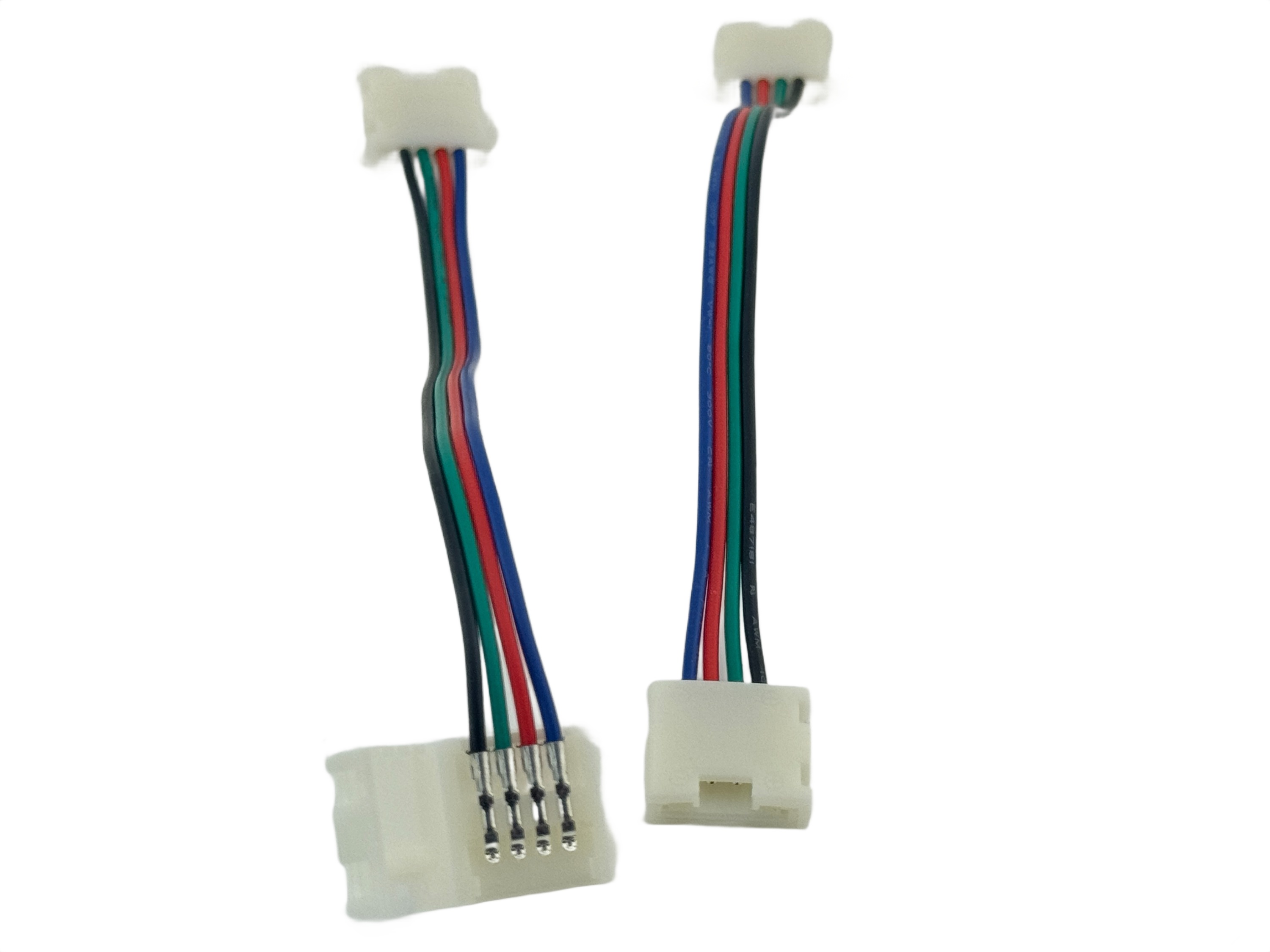 Rebaydo 2pcs 12mm 4 Conductor Interlink-able RGB Connector Harness