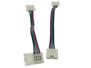 Rebaydo 2pcs 12mm 4 Conductor Interlink-able RGB Connector Harness