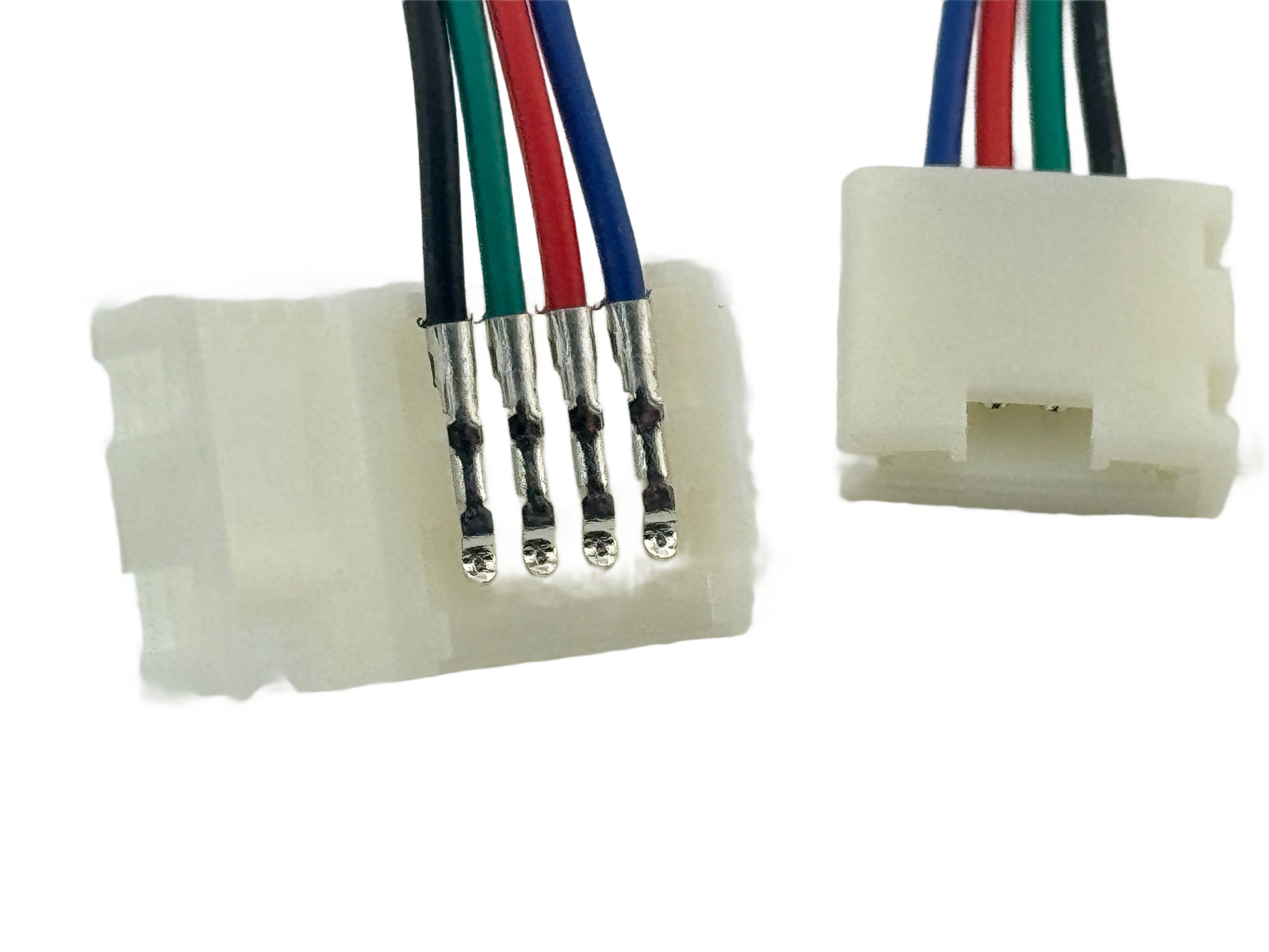 Rebaydo 2pcs 12mm 4 Conductor Interlink-able RGB Connector Harness