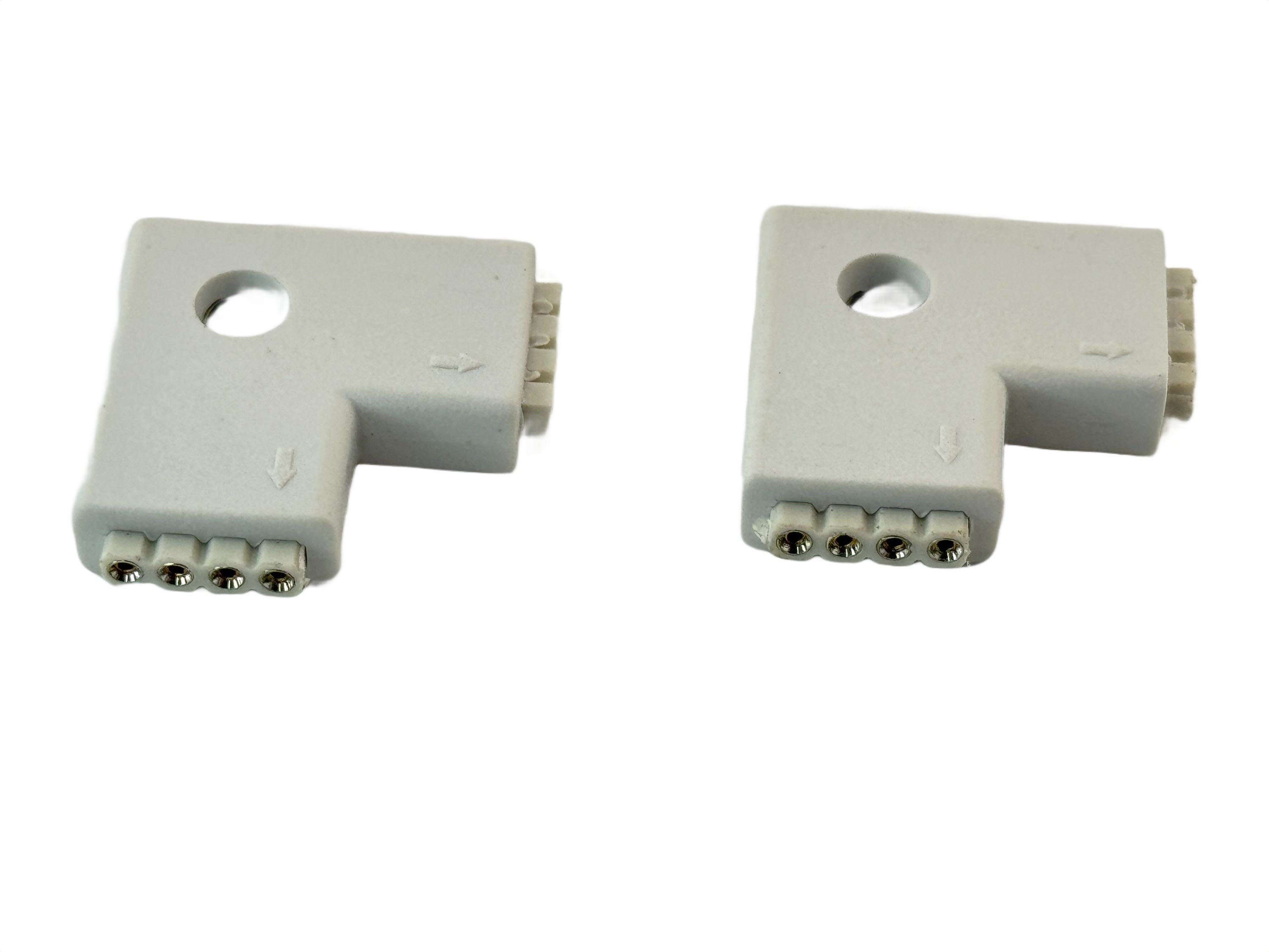 Rebaydo 2pcs 4 Conductor 2 Way Injected L Shape RGB Connector