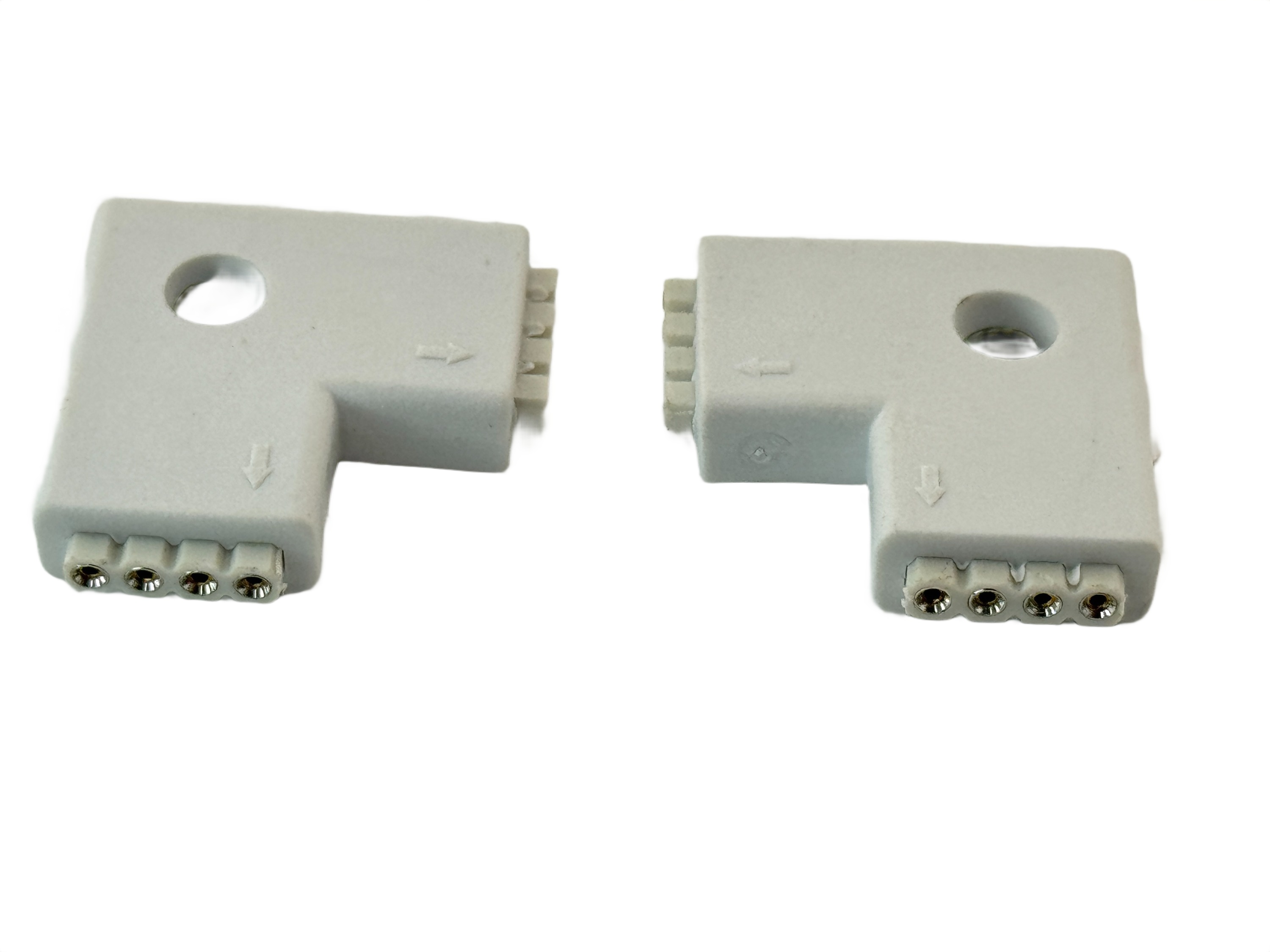 Rebaydo 2pcs 4 Conductor 2 Way Injected L Shape RGB Connector