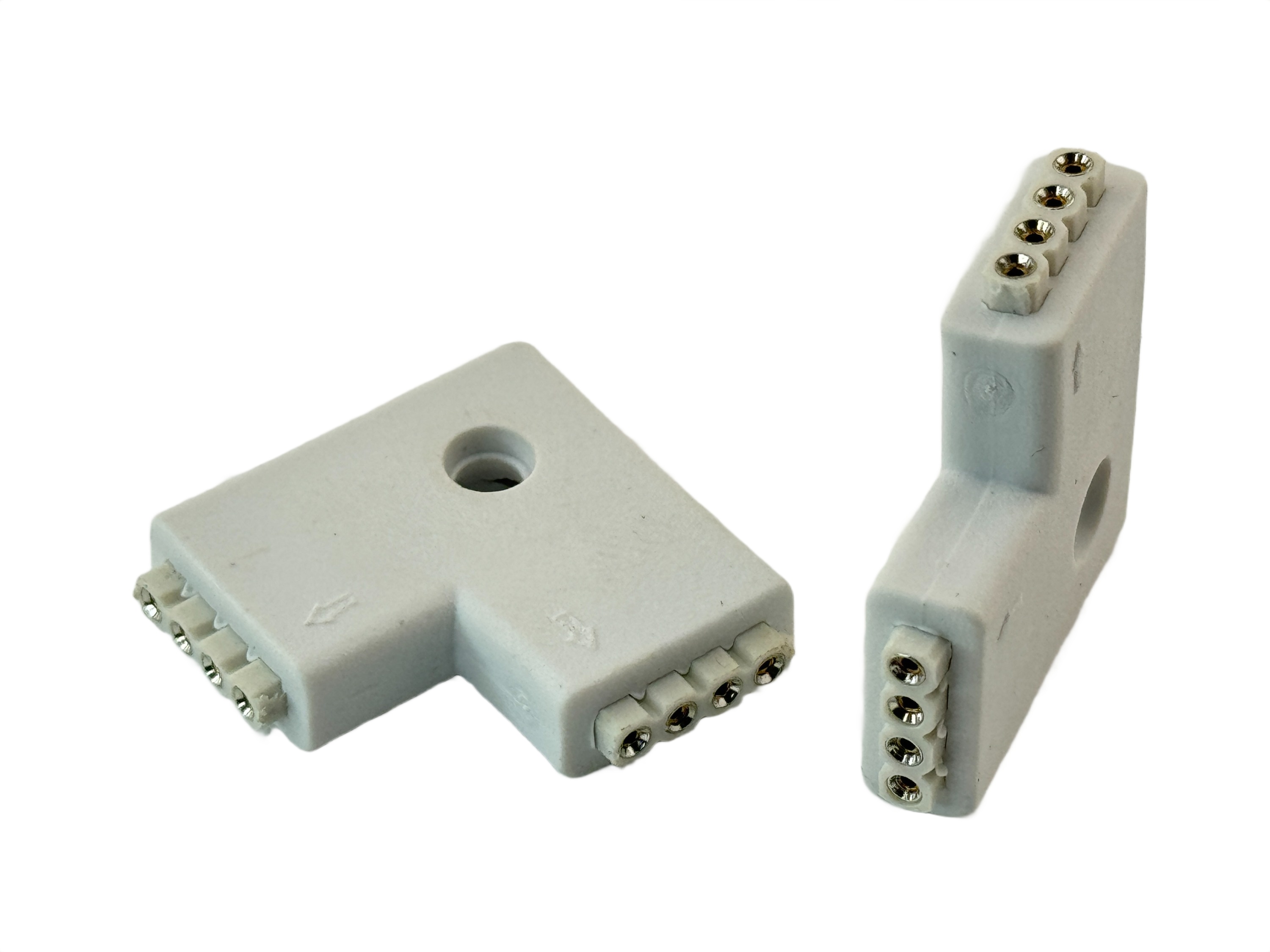 Rebaydo 2pcs 4 Conductor 2 Way Injected L Shape RGB Connector