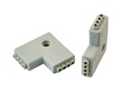 Rebaydo 2pcs 4 Conductor 2 Way Injected L Shape RGB Connector
