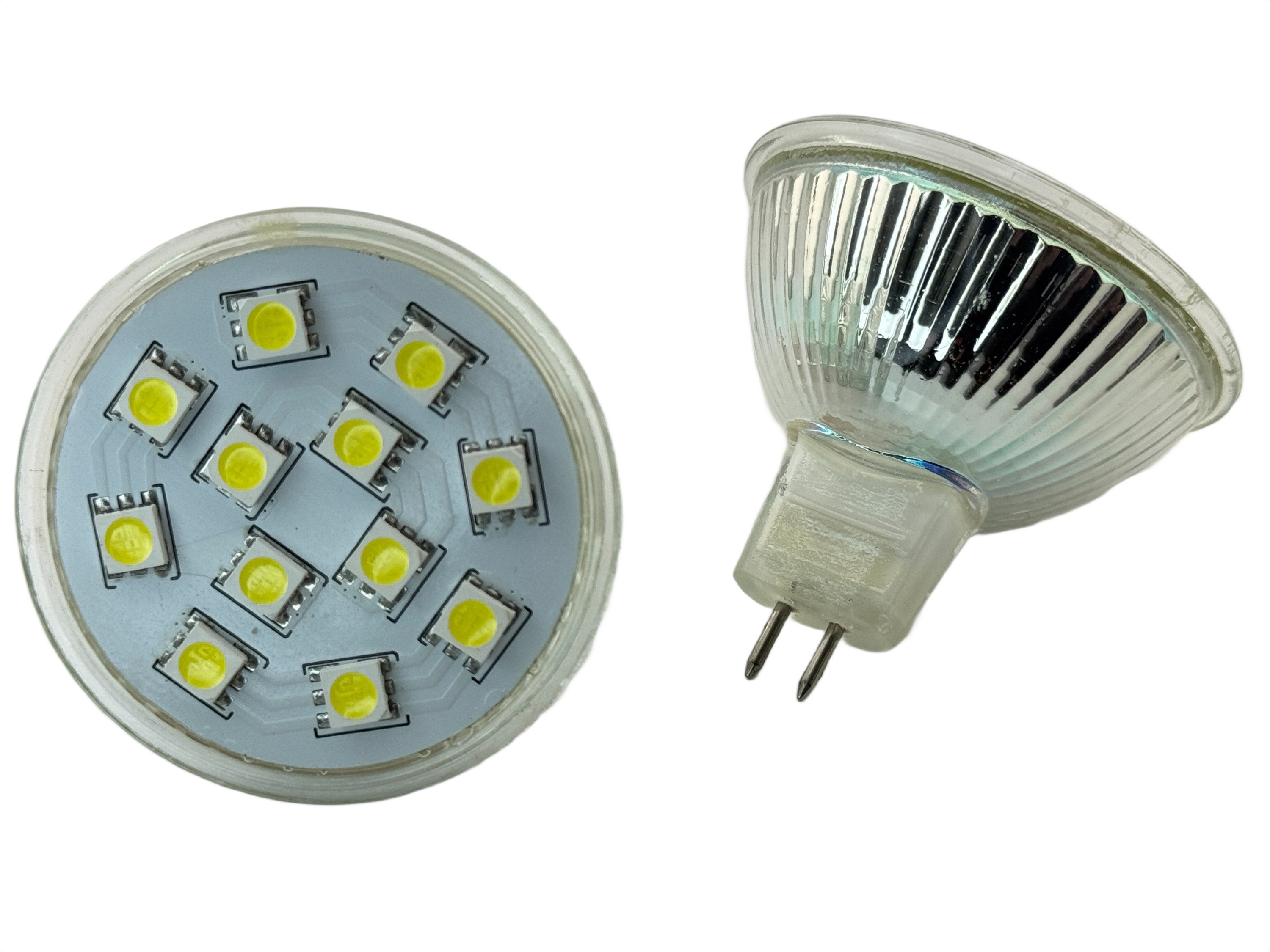 Rebaydo 2pcs MR16 GX5.3 12 SMD 5050 12 Volt AC-DC 
