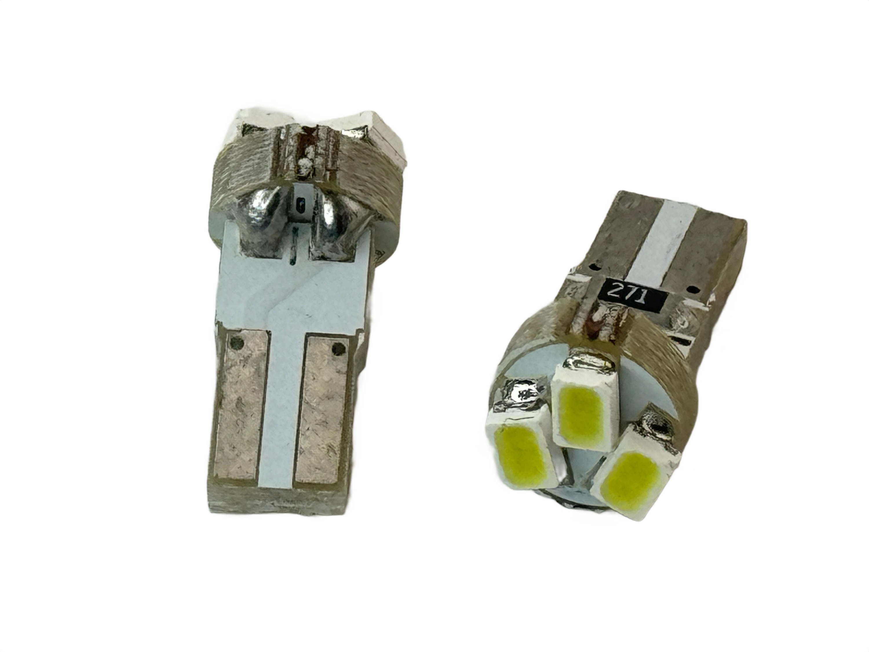 Rebaydo 2pcs Miniature Wedge T5 3 3528SMD LED Bulb 12 VDC T1-3/4