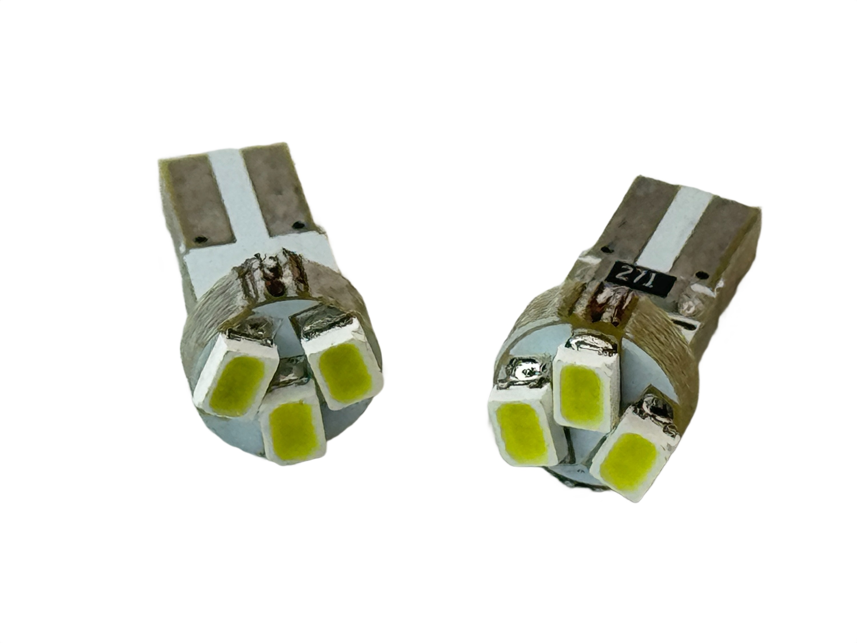 Rebaydo 2pcs Miniature Wedge T5 3 3528SMD LED Bulb 12 VDC T1-3/4