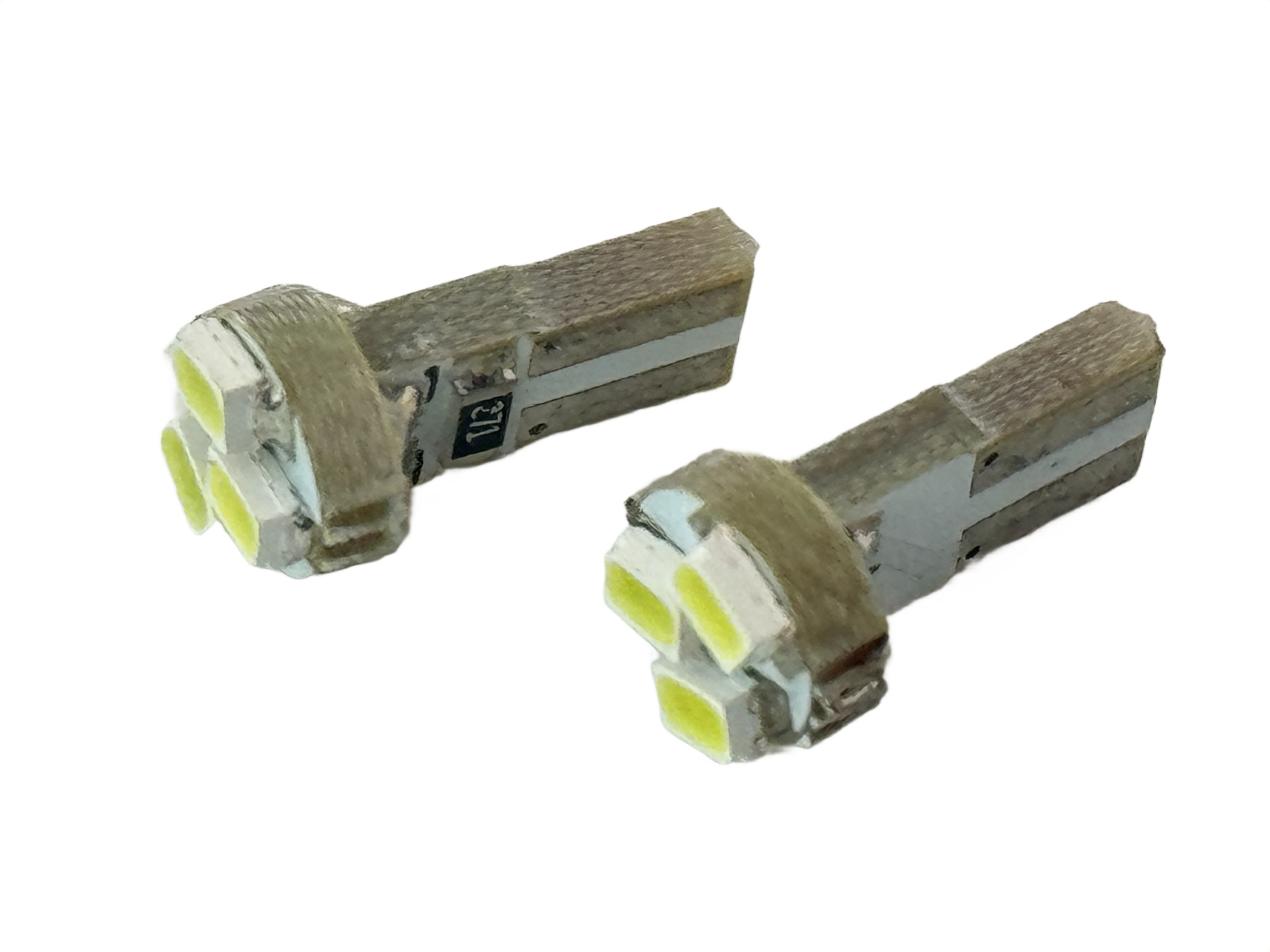 Rebaydo 2pcs Miniature Wedge T5 3 3528SMD LED Bulb 12 VDC T1-3/4