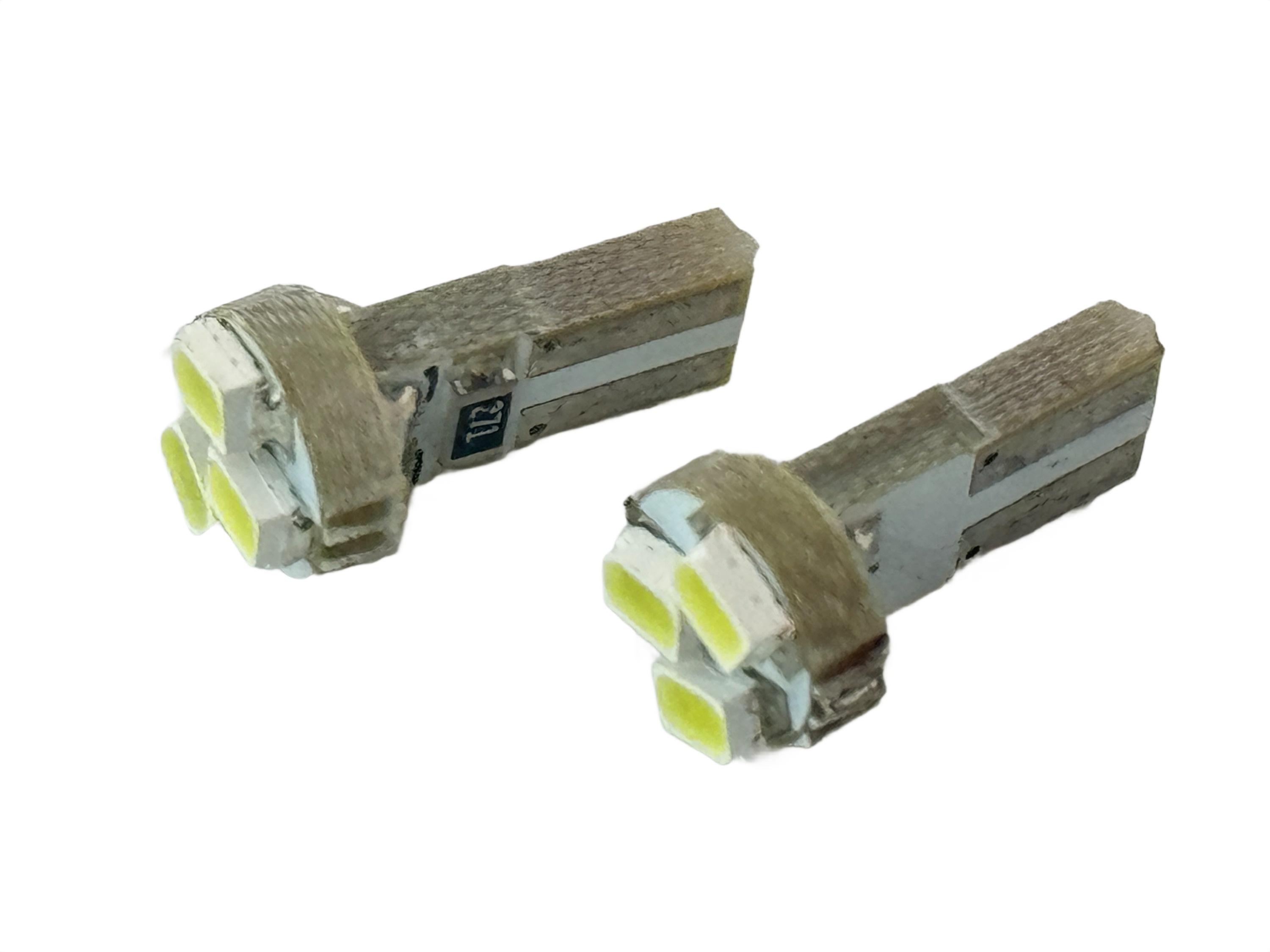 Rebaydo 2pcs Miniature Wedge T5 3 3528SMD LED Bulb 12 VDC T1-3/4
